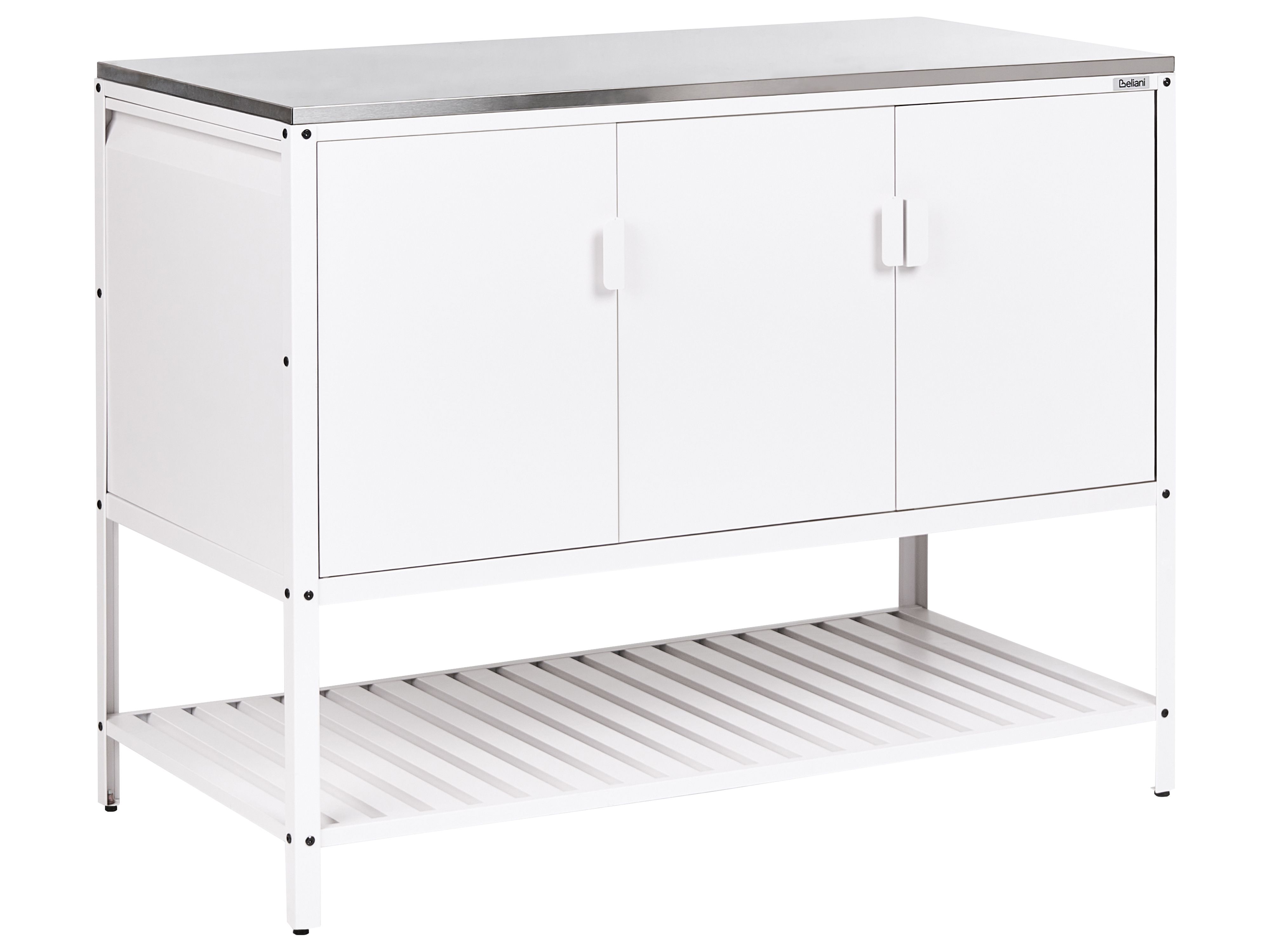 Outdoor Kitchen Cabinet MAENZA Metal White