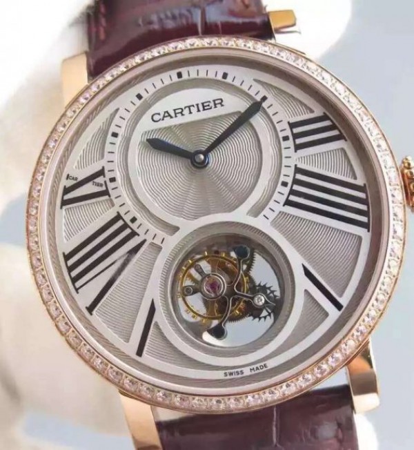 Replica Cartier Rotonde De Cartier Tourbillon RG Diamonds Bezel - Elite Watch Atelier