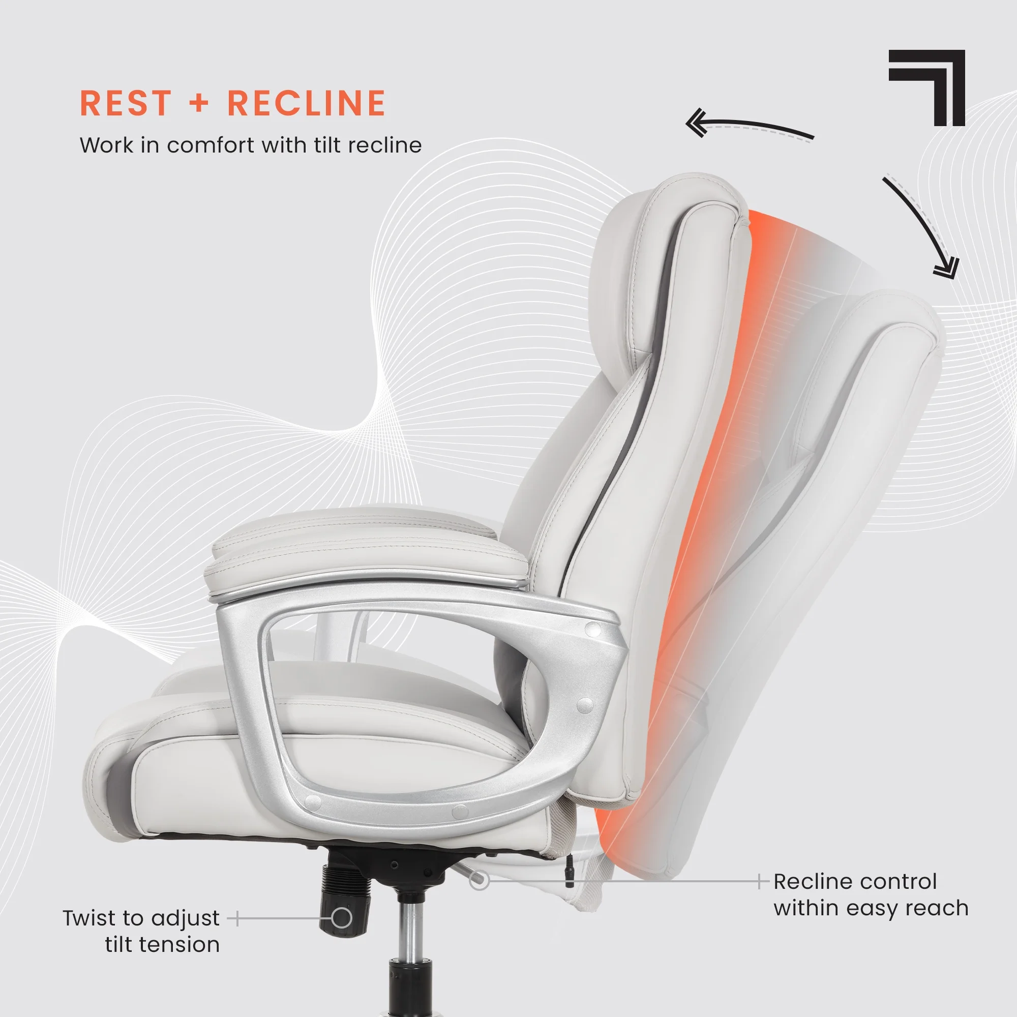 Sharper Image S-120 Massage and Heat Office Chair, Gray/White - Image 34
