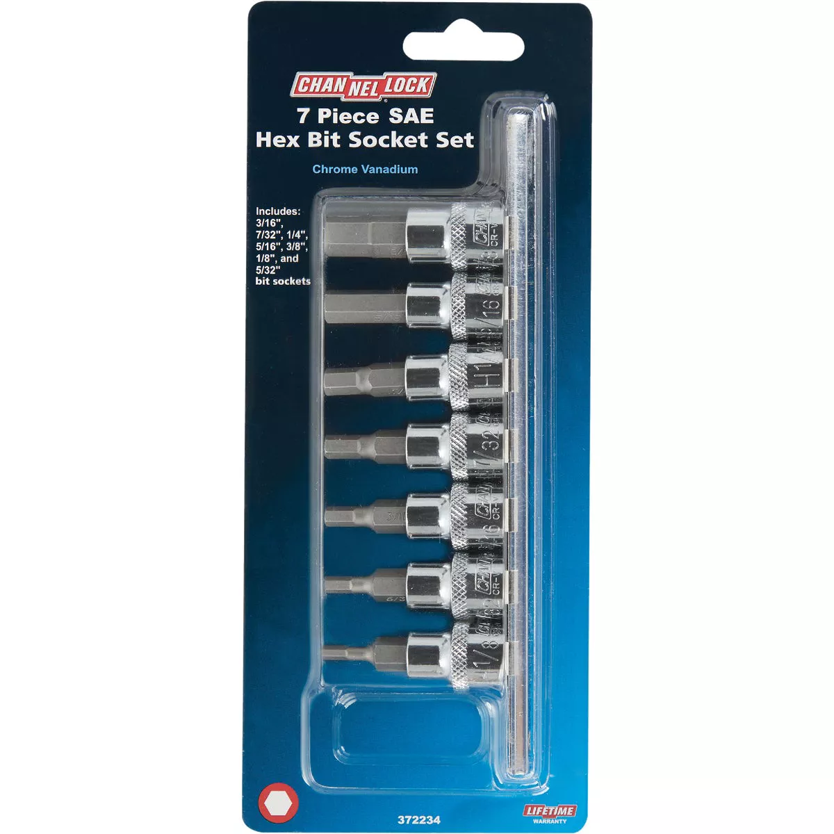 Channellock SAE 3/8 In. Drive 6-Point Hex Bit Socket Set (7-Piece)