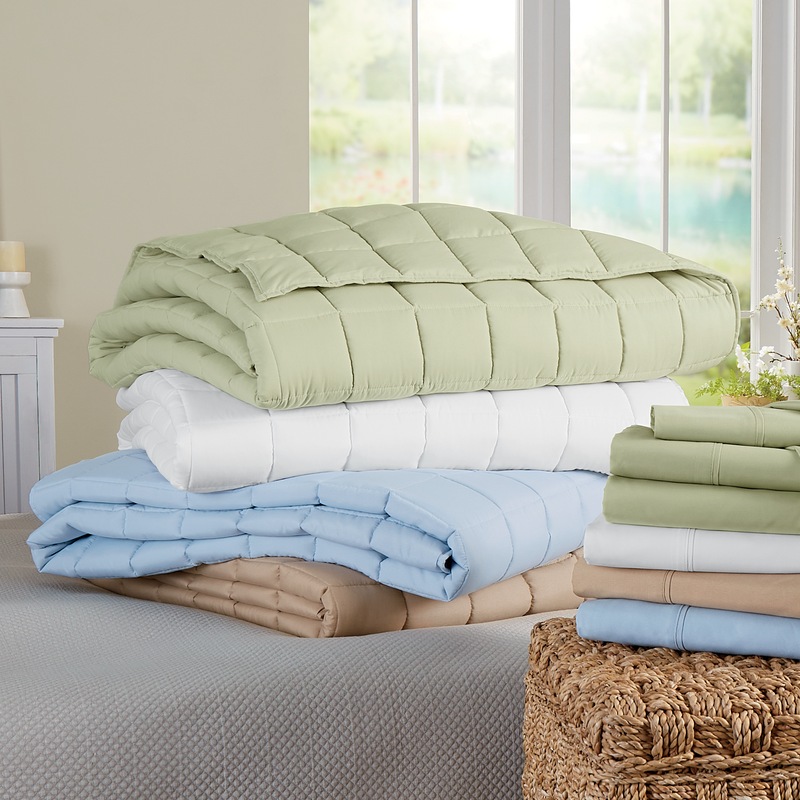 BedTite Coolmax Cooling Blanket and No-Shift Microfiber Sheet Set - MIDNIGHT VELVET CATALOG