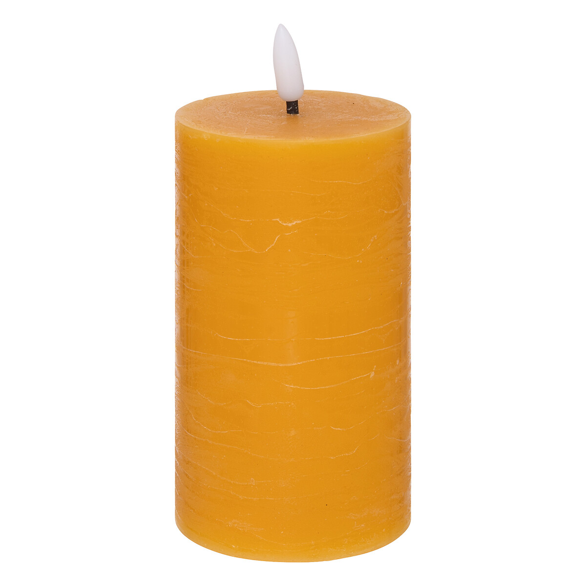 "Molia" round LED candle Yellow, H.15 cm