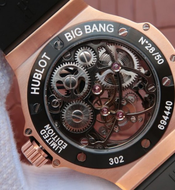 Replica Hublot Big Bang Ceramic Bezel Skeleton Tourbillon RG - Top club