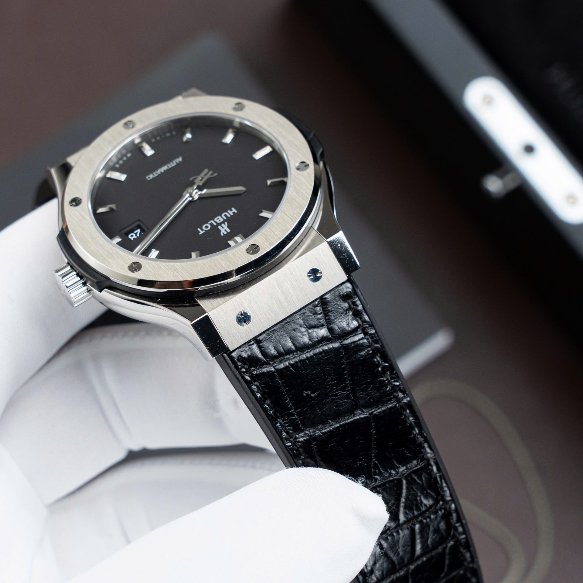 Hublot Classic Fusion Titanium Black Copies Watch Movement SW300 Weight 84 Gram Custom 42mm - Top club