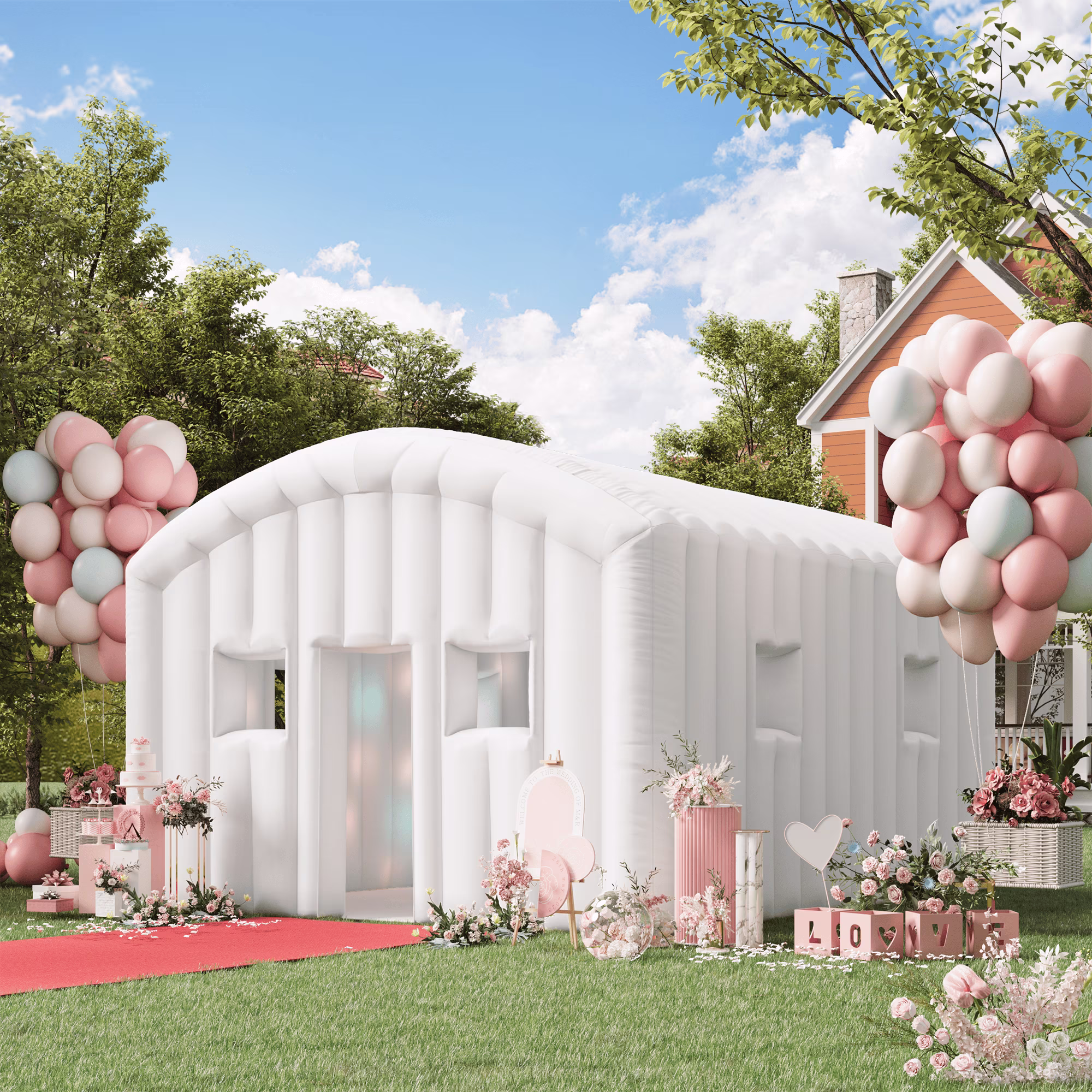 EROMMY Inflatable Nightclub 20x16.5x12 Ft, Inflatable Party Tent with 950w Blower, Inflatable Club Tent for Birthday Party Wedding Backyard Rental Business, Black - Image 3