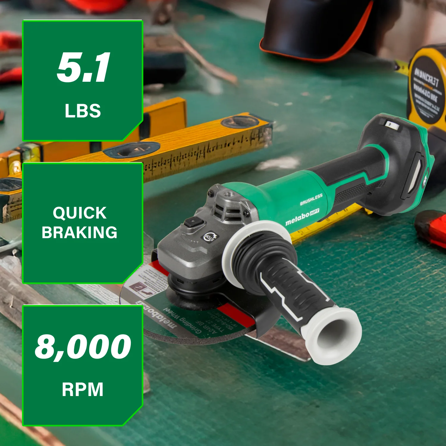 METABO HPT G3615DVFQ6M  36V Vs Grinder, Paddle, Bare 4-1/2 in.-6 in.