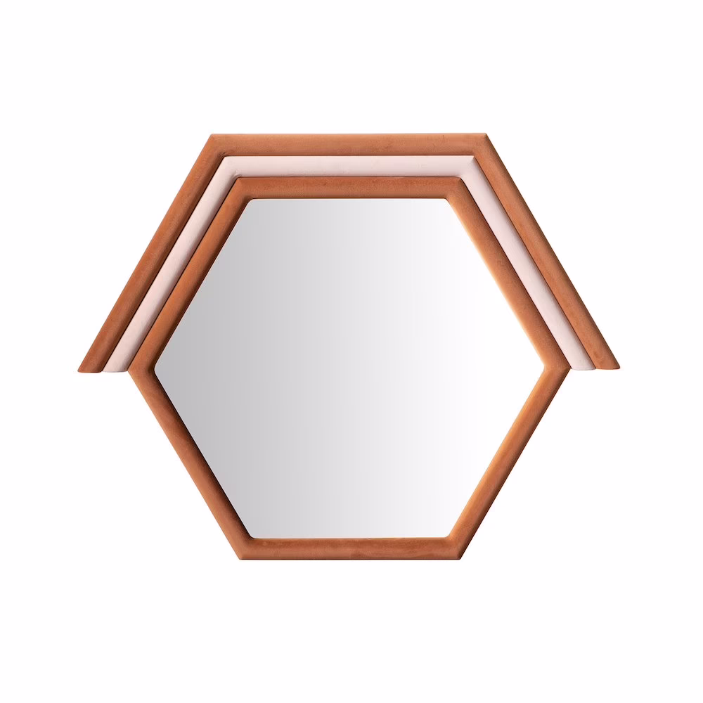 Lally Aqua Velvet Prism Wall Mirror