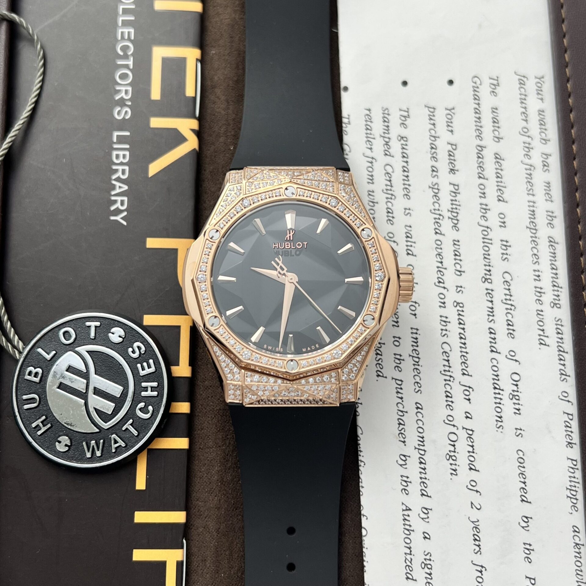 Hublot Replica 1:1 Watch Orlinski King Gold Full Diamonds Black 40mm - Top club