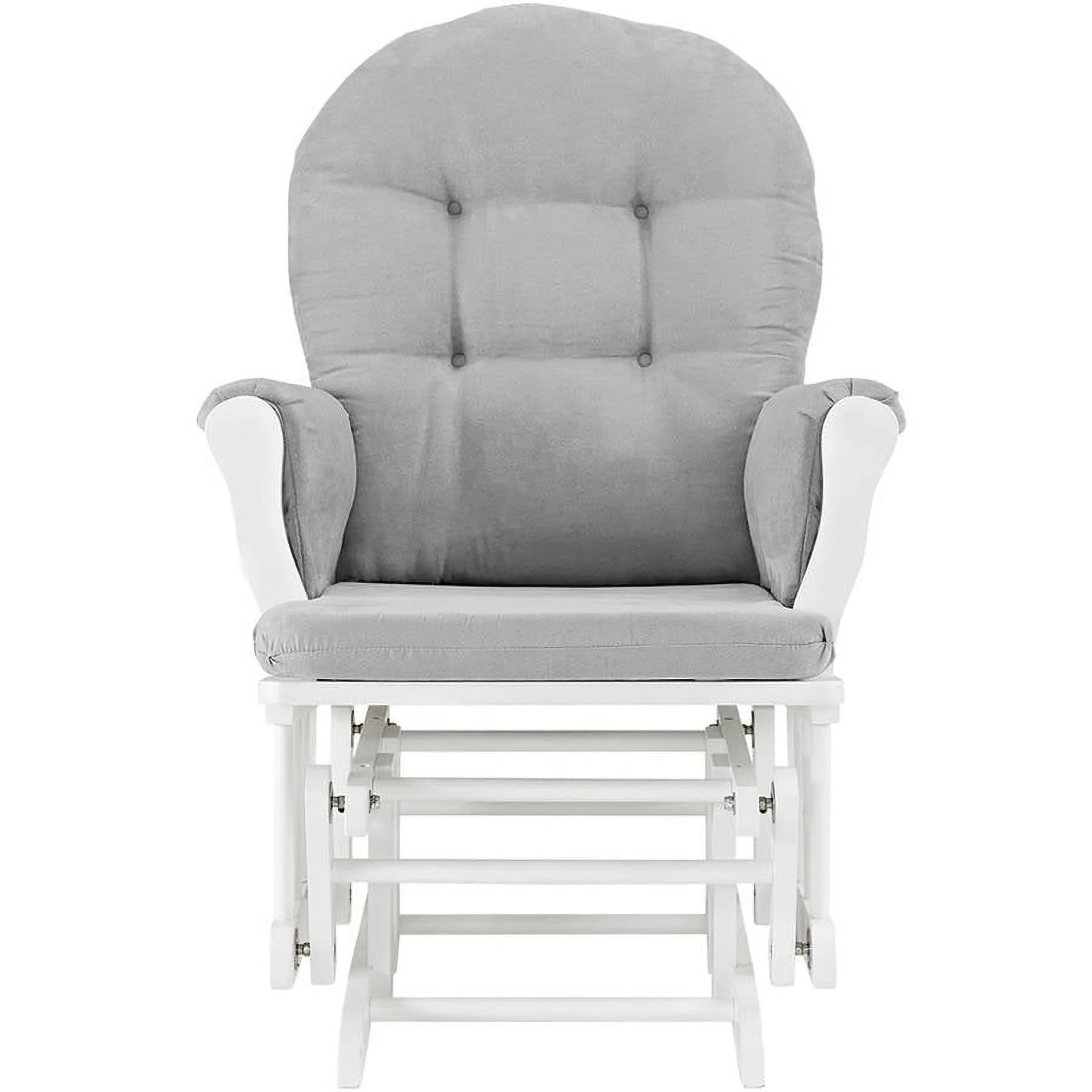 Angel Line Windsor Glider and Ottoman, Natural Finish with Gray Cushions - Image 26