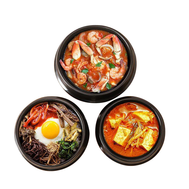 Popular Korean Restaurant Temperature Resistance Easily Cleaned Restaurant Bibimbap Special Casserole 1100ml Stone Pot for Adult