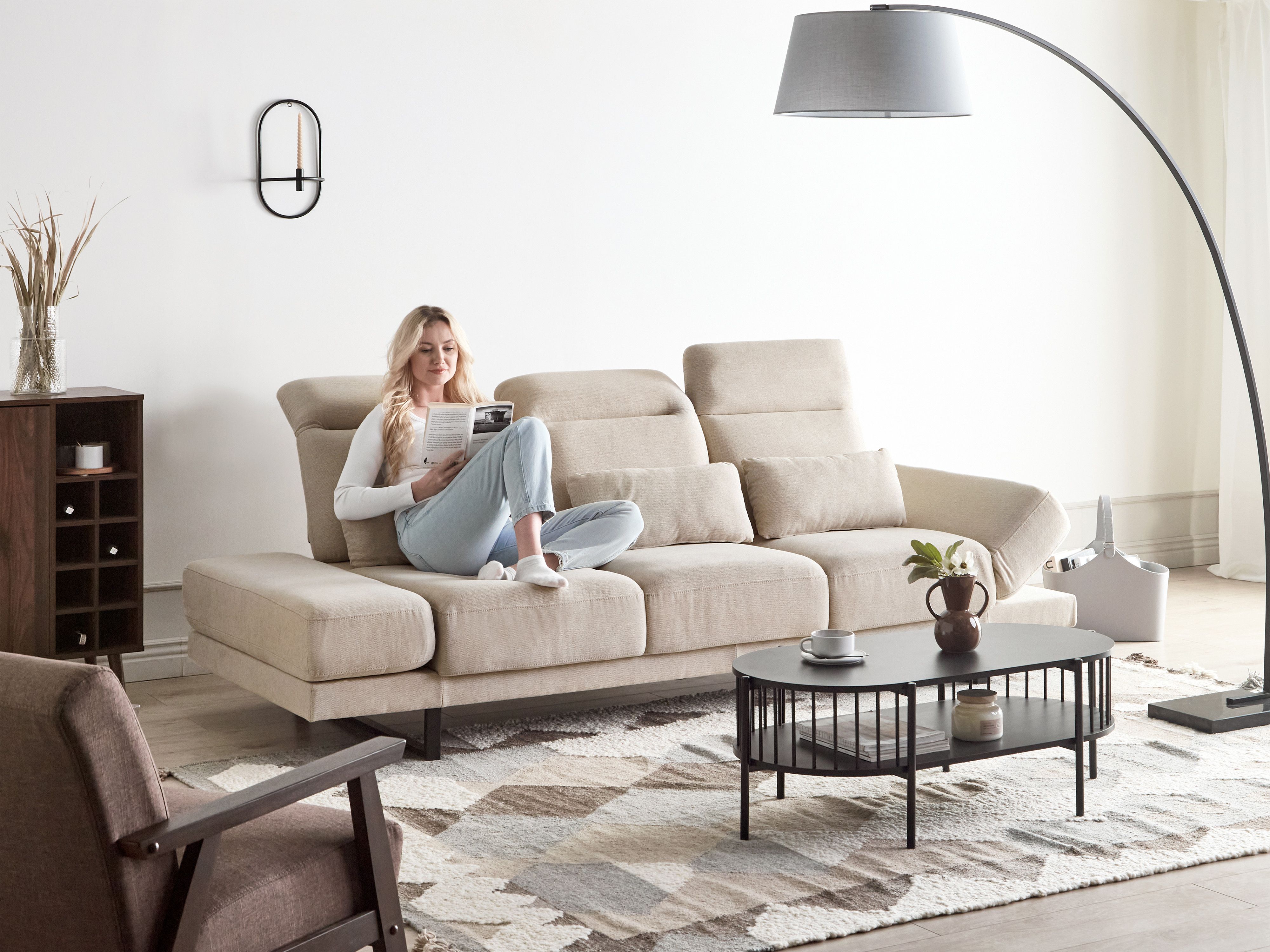Sofa 3 Seater IKAST Fabric Beige