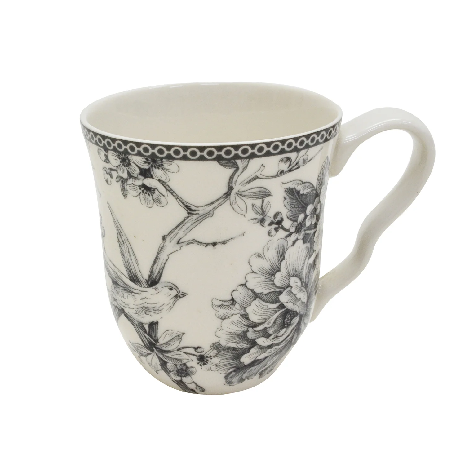 222 Fifth Adelaide Round 16-Piece Porcelain Dinnerware Set, Black Toile - Image 20