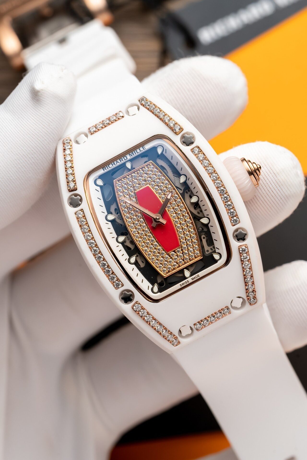 Richard Mille RM07-01 Replica Watch With Diamonds White Ceramic Case 36mm - Top club