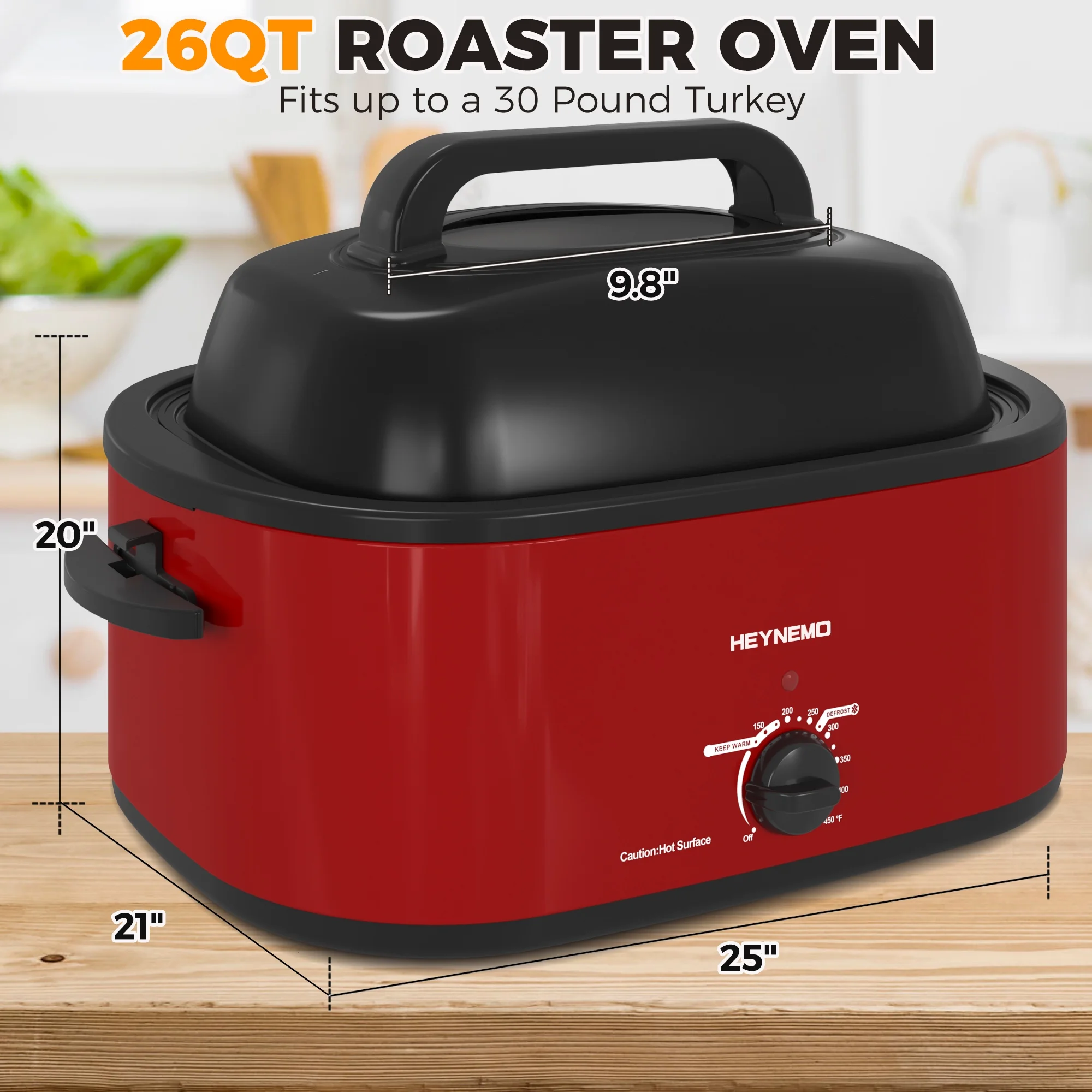Superjoe 26QT Electric Roaster Oven, Stainless Steel, Self-Basting Lid Removable Insert Pot, Black - Image 21