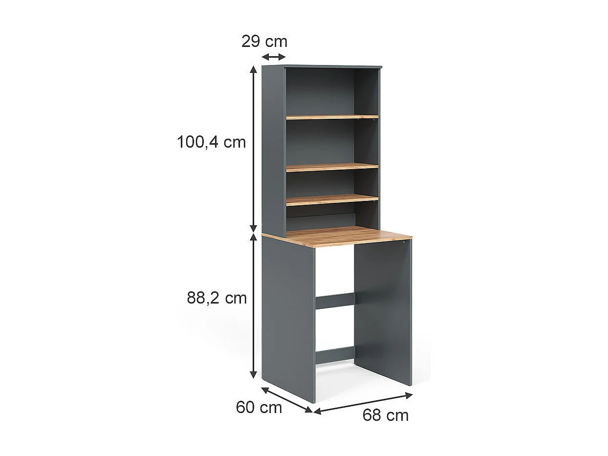 Armoire machine à laver anthracite/chêne doré 66x60x88.2 viktor