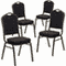 Flash Furniture 4 Pack HERCULES Series Crown Back Stacking Banquet Chair in Black Patterned Fabric - Gold Vein Frame - Image 6