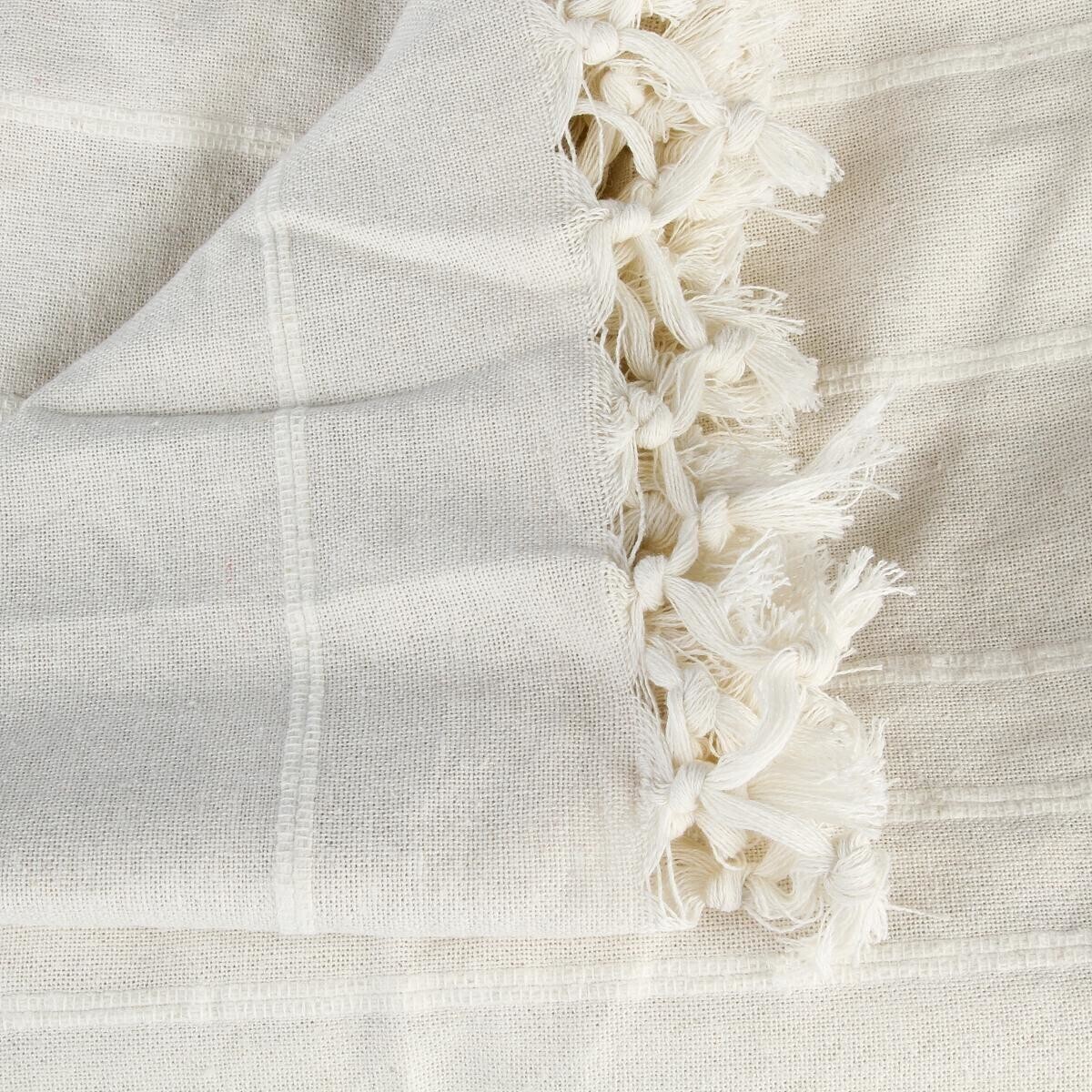 Bed Throw "Anjali" Ivory white, 250x230 cm