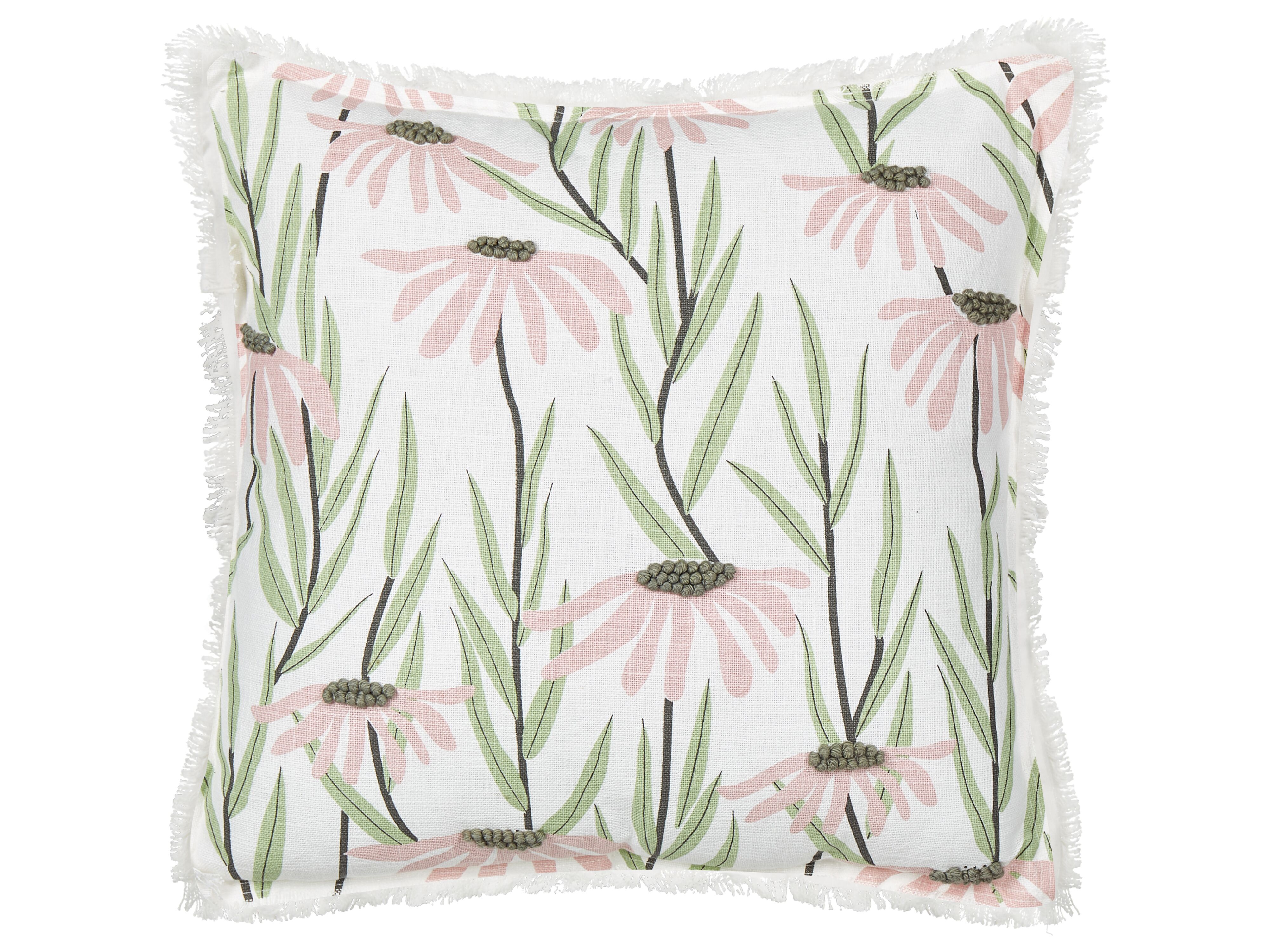 Throw Cushion GYNURA Cotton 45 x 45 cm Multicolour Floral Pattern
