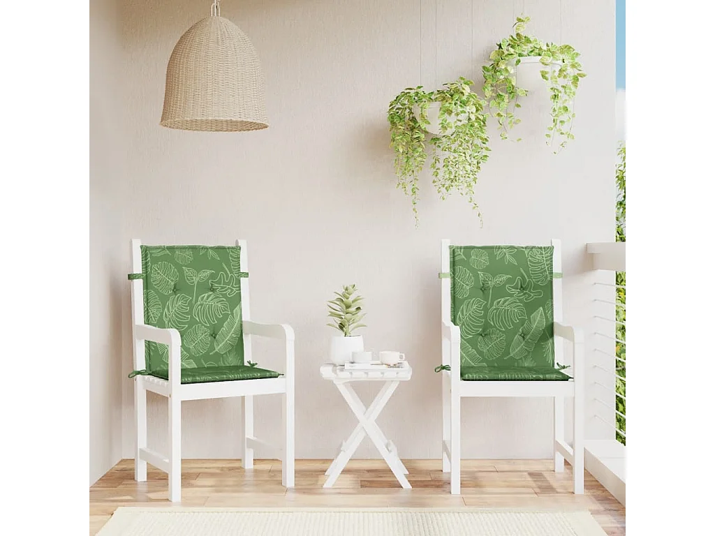 Coussins de chaise à dossier bas lot de 2 modèle de feuille