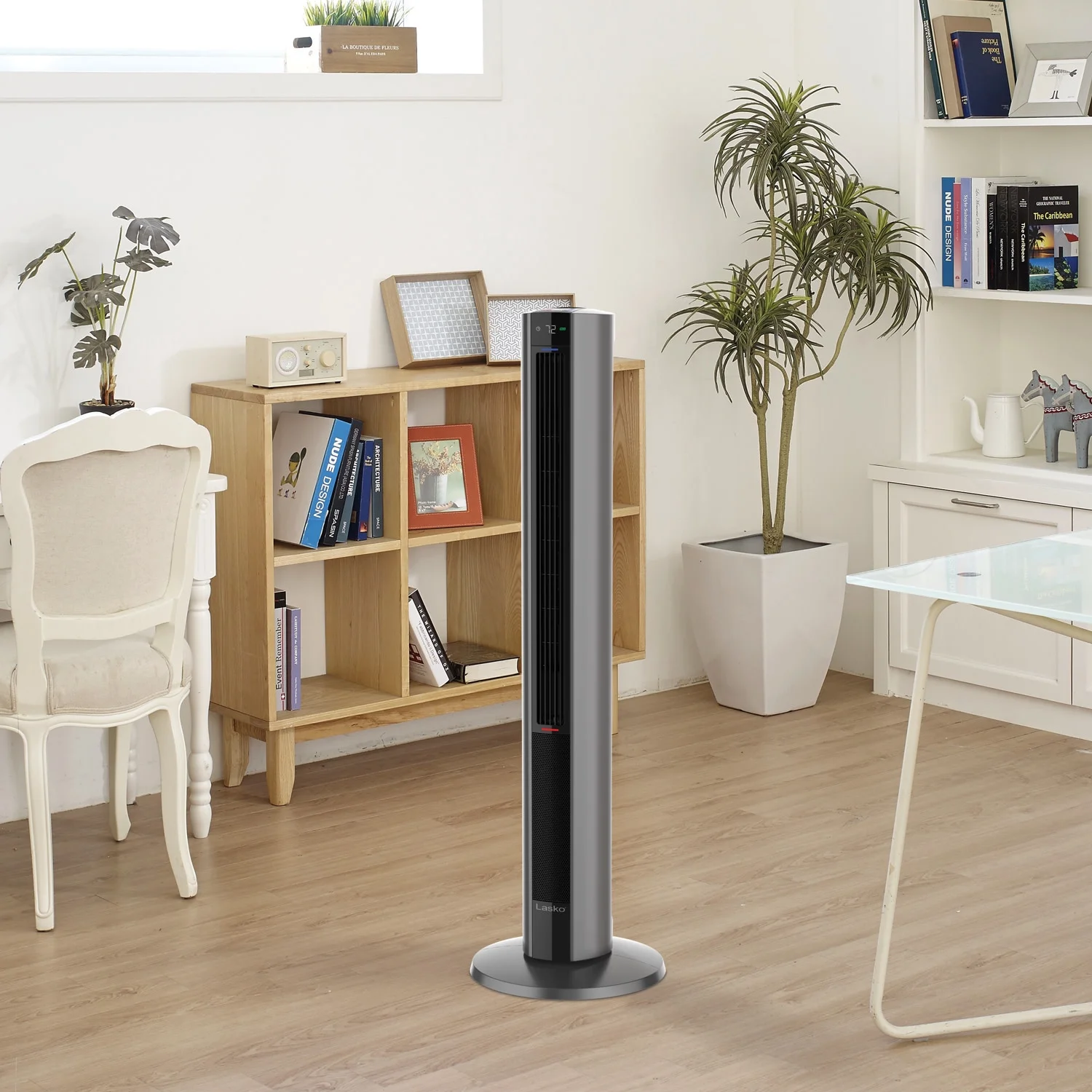 Lasko 42" 1500W All Season Tower Fan & Space Heater with Timer and Remote, White, FH500 - Image 45