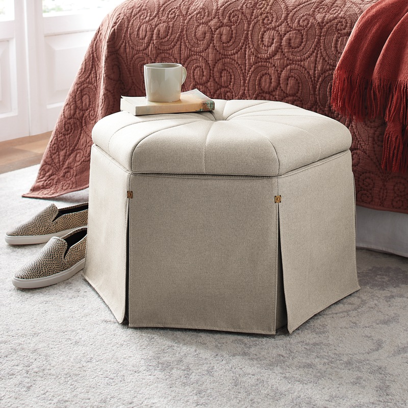 Waverly Shoe Storage Ottoman - MIDNIGHT VELVET CATALOG
