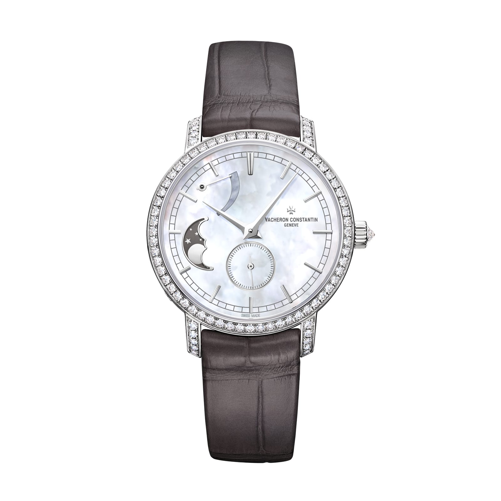 Replica Watches Fake Vacheron Constantin Traditionnelle moon phase 36 MM WHITE GOLD(1:1 replica) - Top club