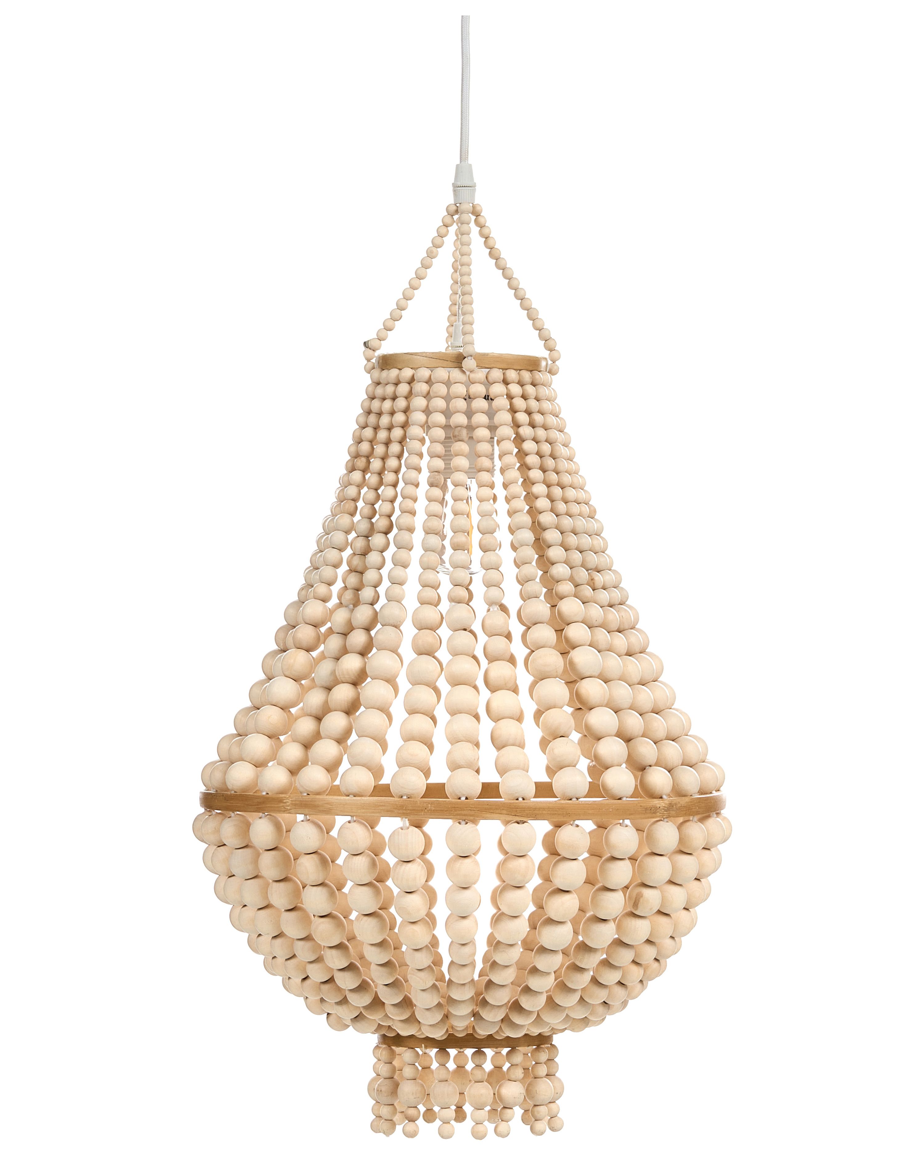Chandelier KUMBUKKAN Wood Light Brown