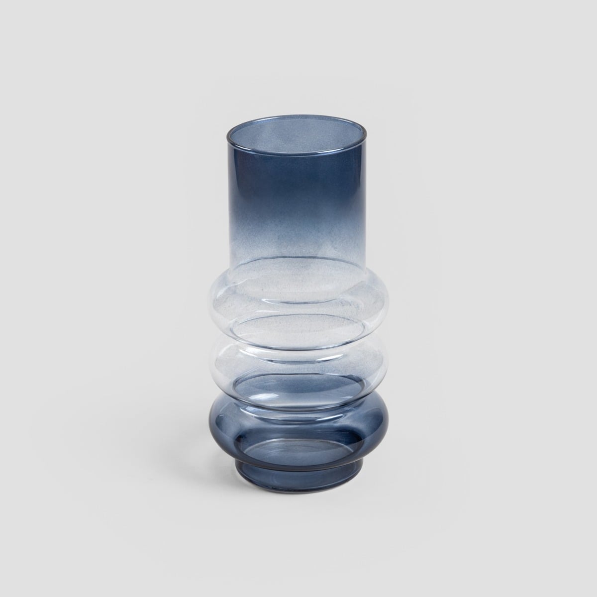 Wazon CIRCLE szklany niebiesko-transparentny ombre 11x26cm