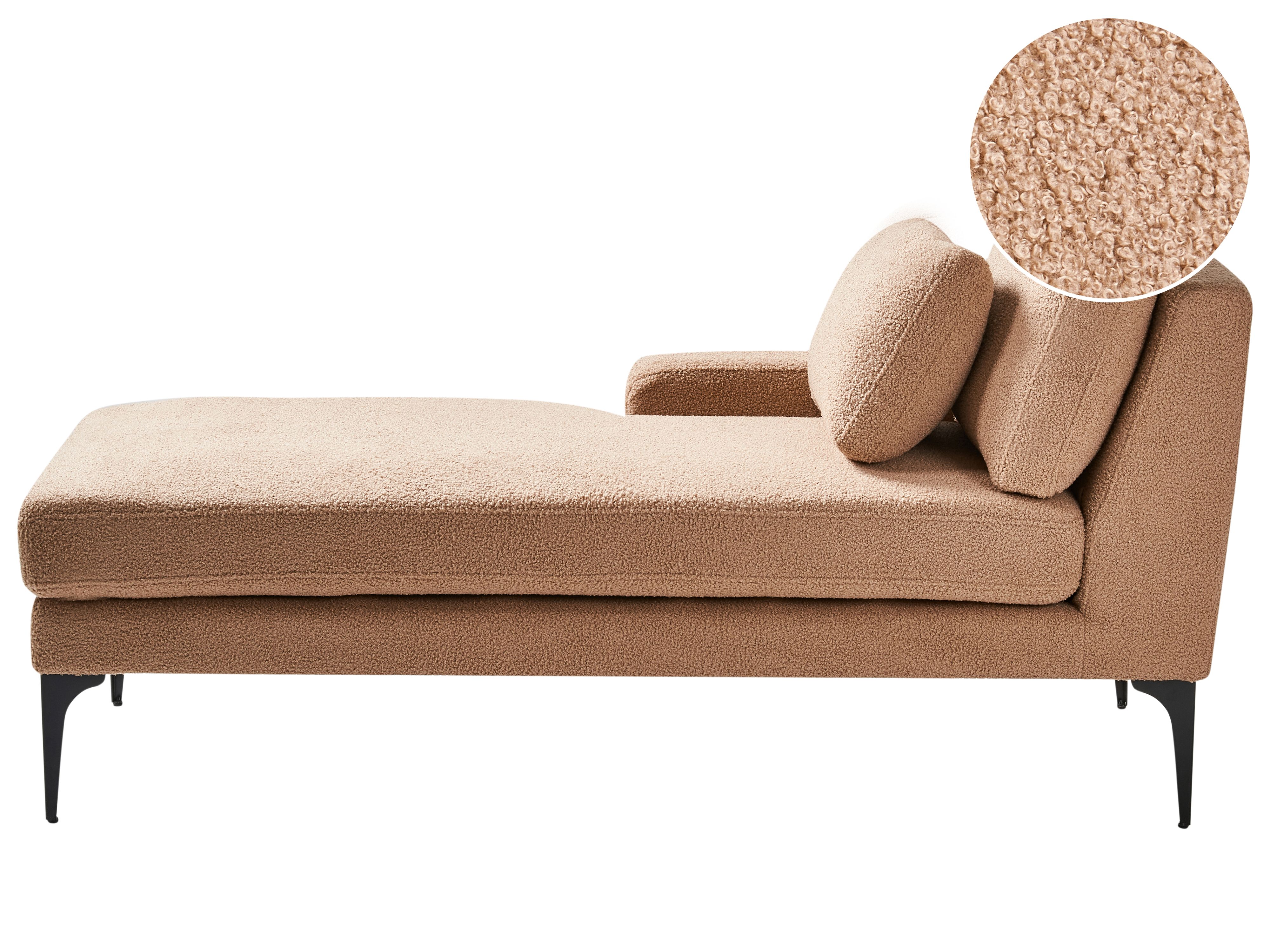 Right-Hand Chaise Lounge EWRON Boucle Sand Beige
