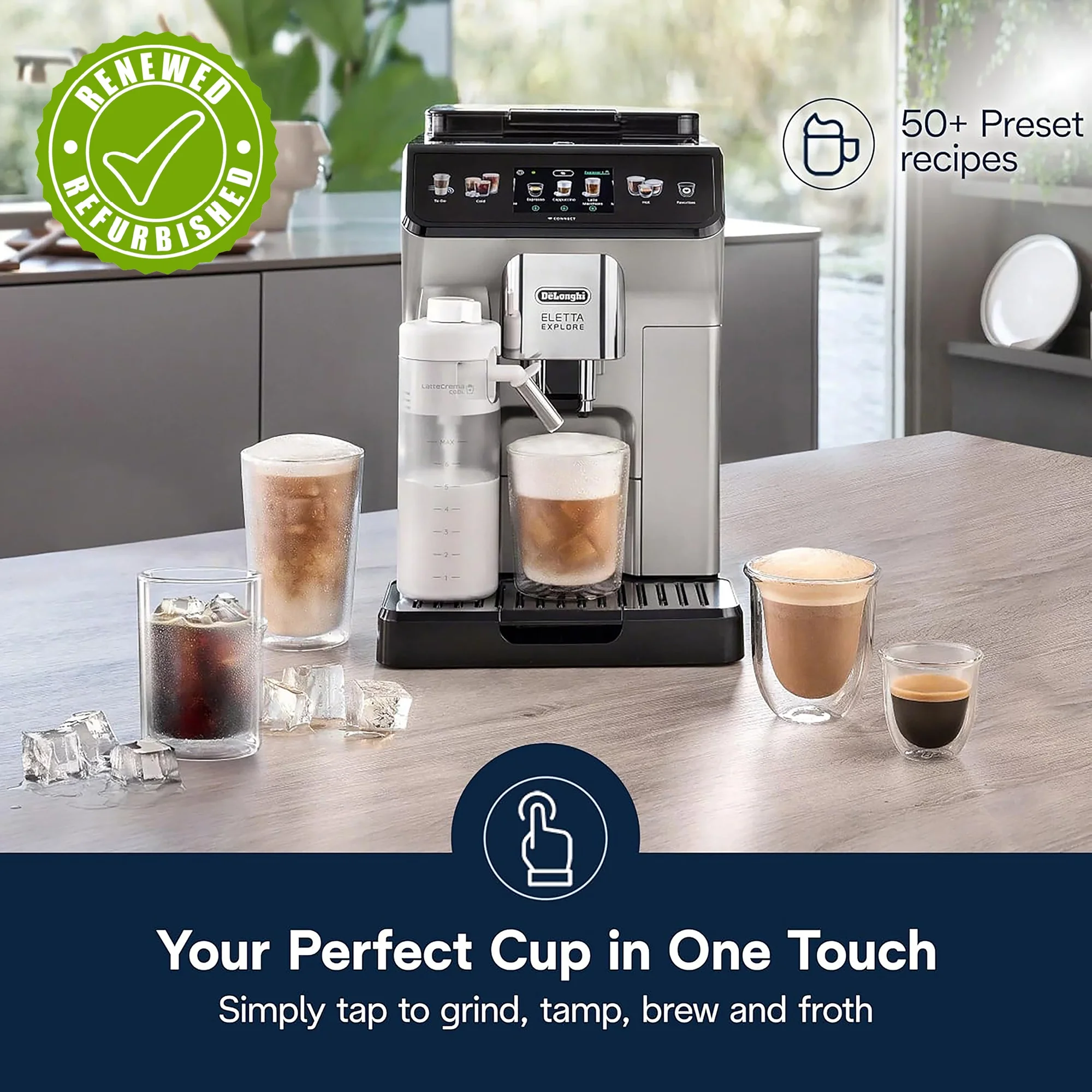 De'Longhi Eletta Explore Fully Automatic Espresso Machine with Cold Brew, ECAM45086S