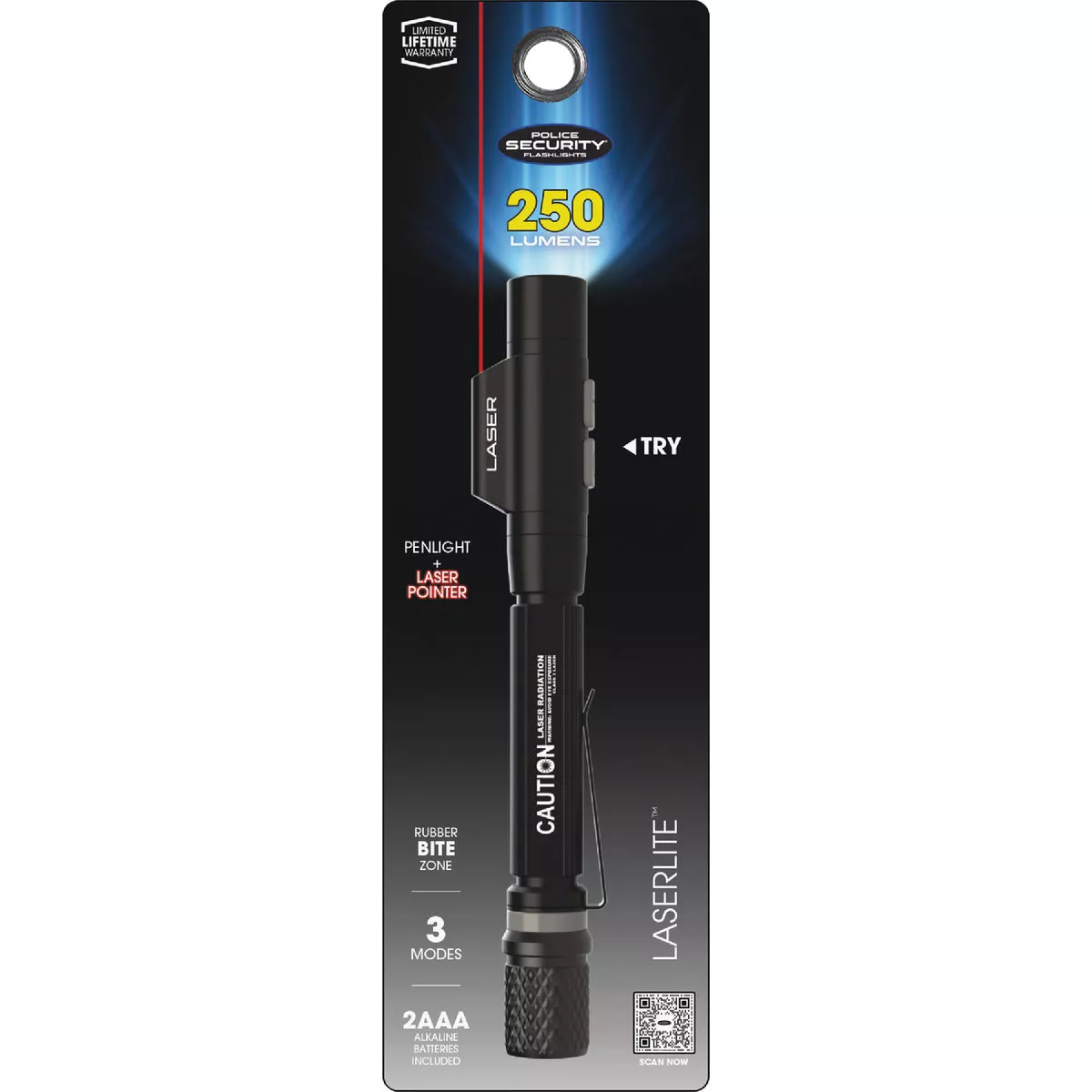 Police Security Laserlite 250 Lm. LED Flashlight