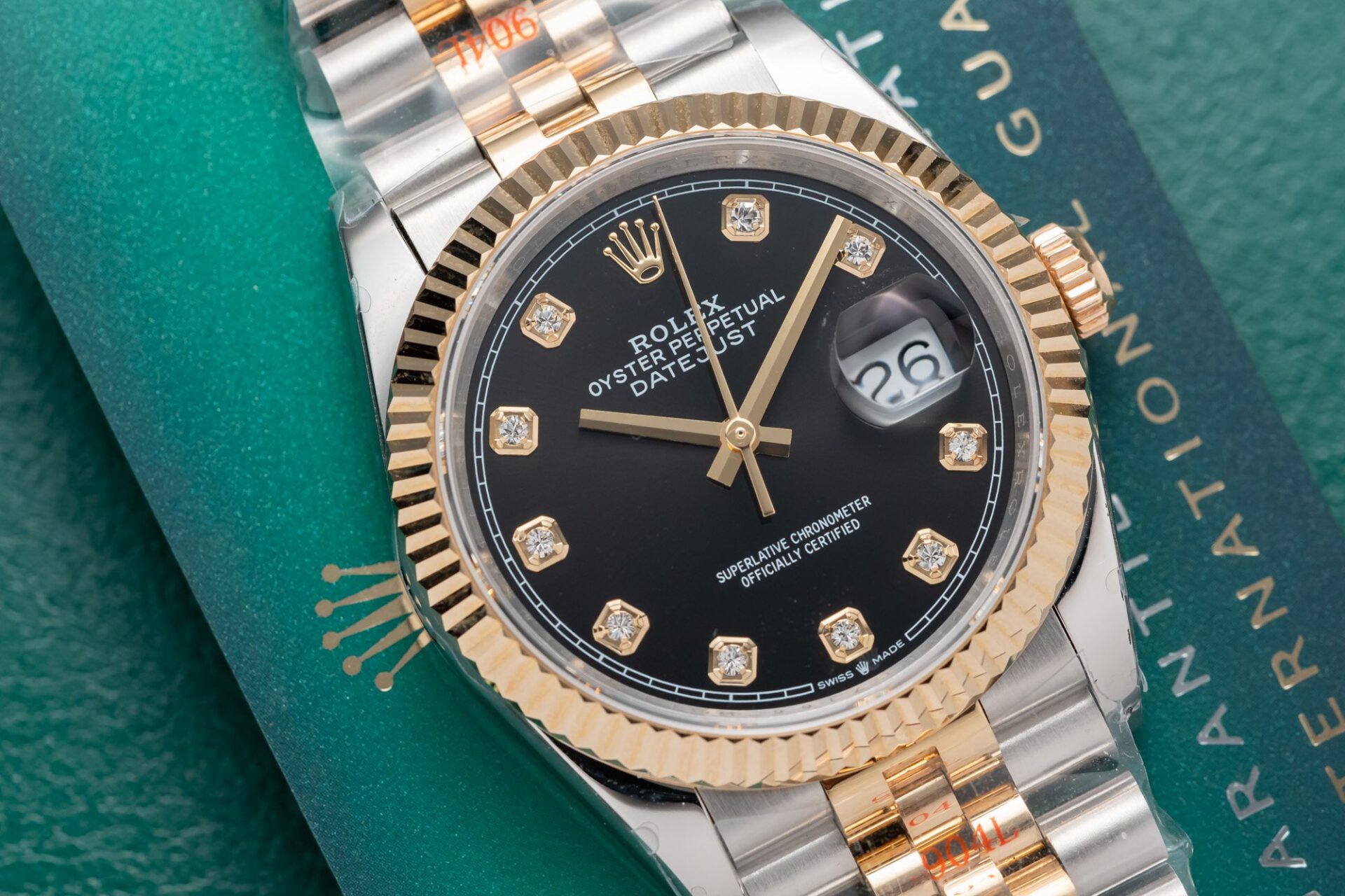 Rolex DateJust Black Dial Gold Wrapped Replica Watch GM Factory 36mm - Elite Watch Atelier