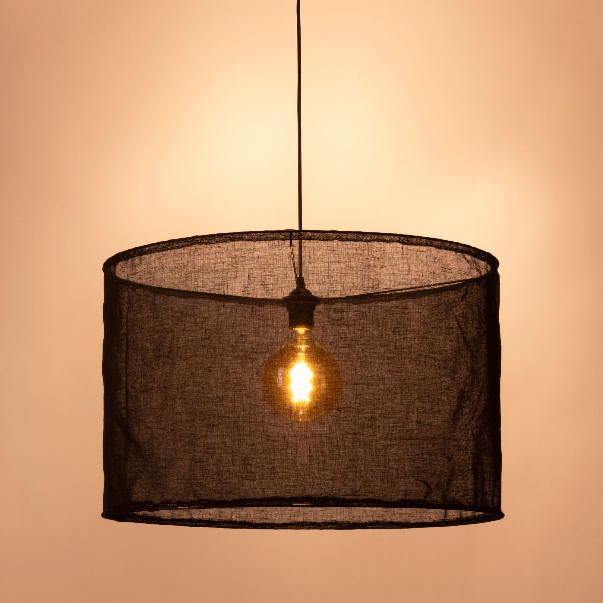 ORMES - Abat-jour cylindrique en lin D60cm - noir