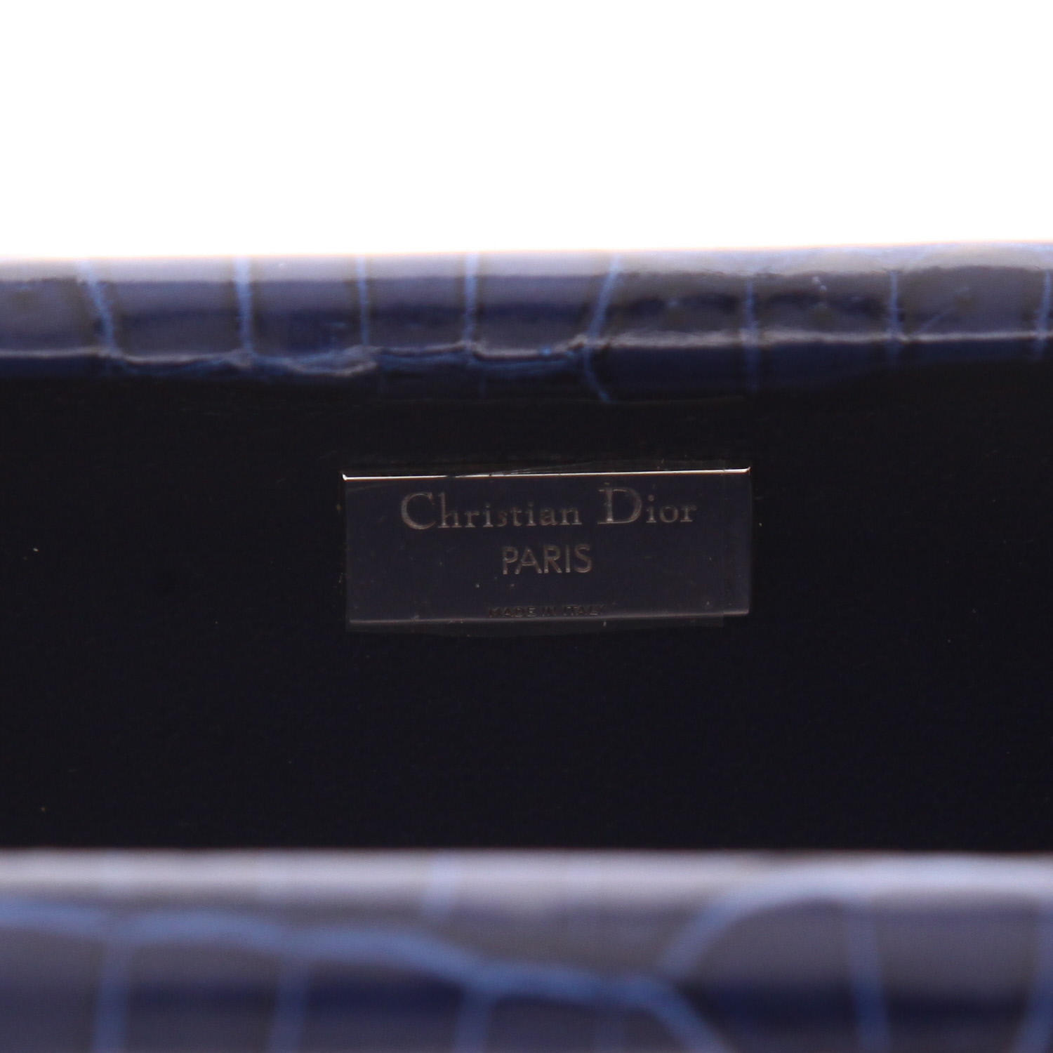 Dior pouch in navy blue crocodile1:1High-quality replica