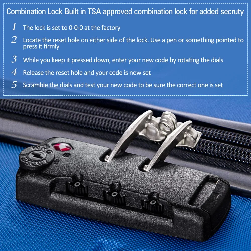 Tcbosik Luggage Sets, 3 Piece Set Hardside Suitcases with Spinner Wheels, 20/24/28 Travel Luggage Lightweight, Dark Blue - Image 10