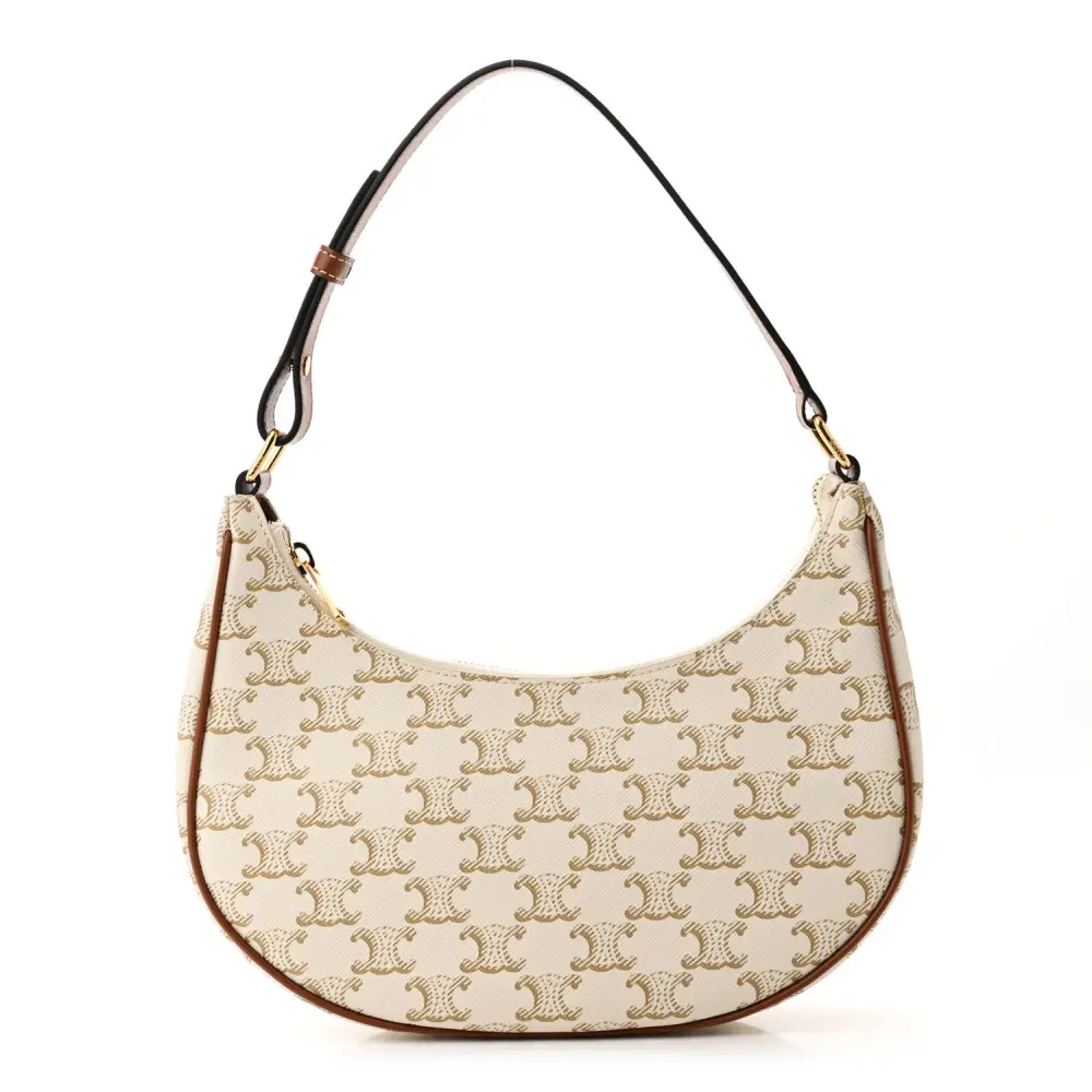 Superfake Celine White Canvas & Calfskin Ava Shoulder Bag Reps