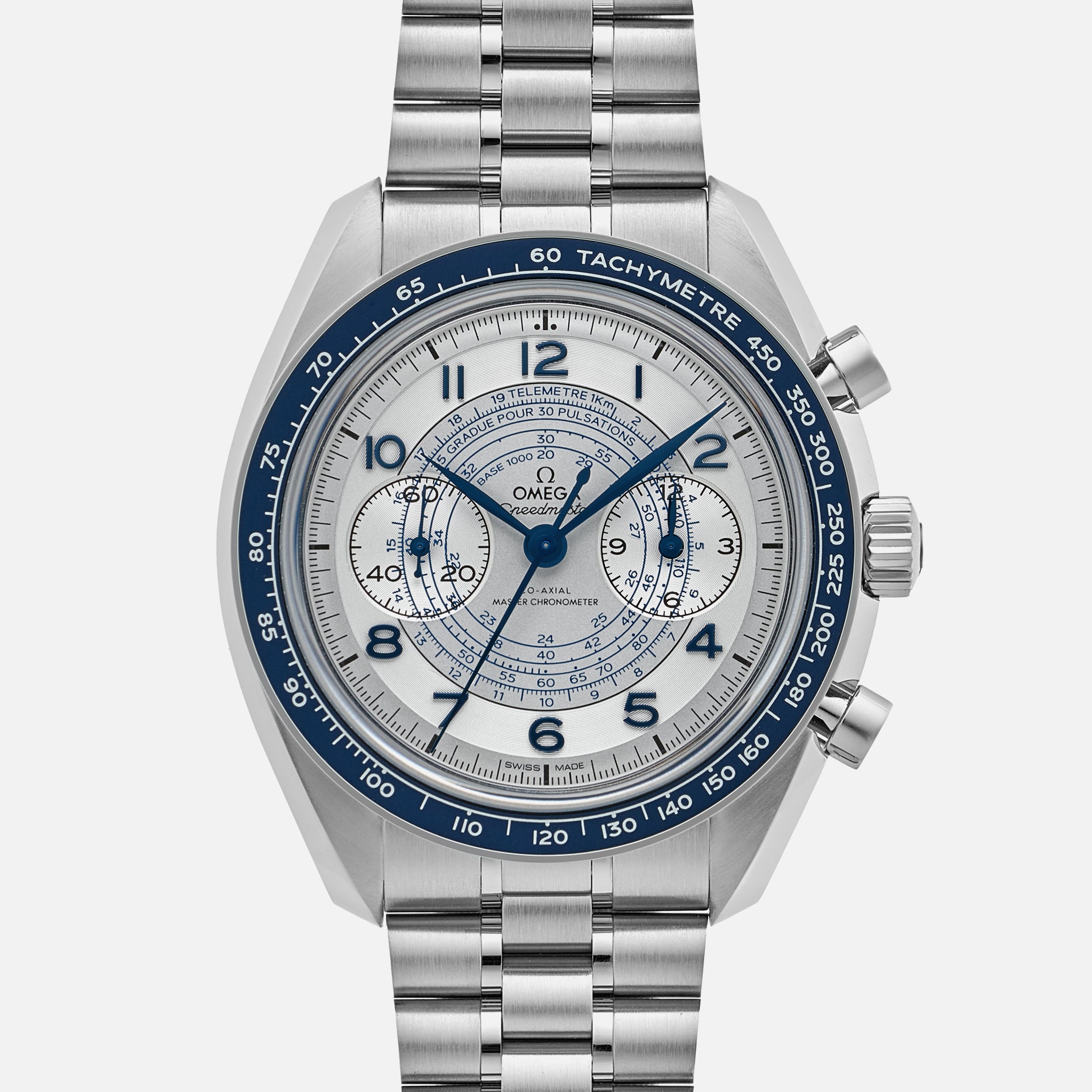Speedmaster Chronoscope Co-Axial Master Chronometer Chronograph 43mm With Blue Accents On Bracelet(1:1 replica) - Elite Watch Atelier