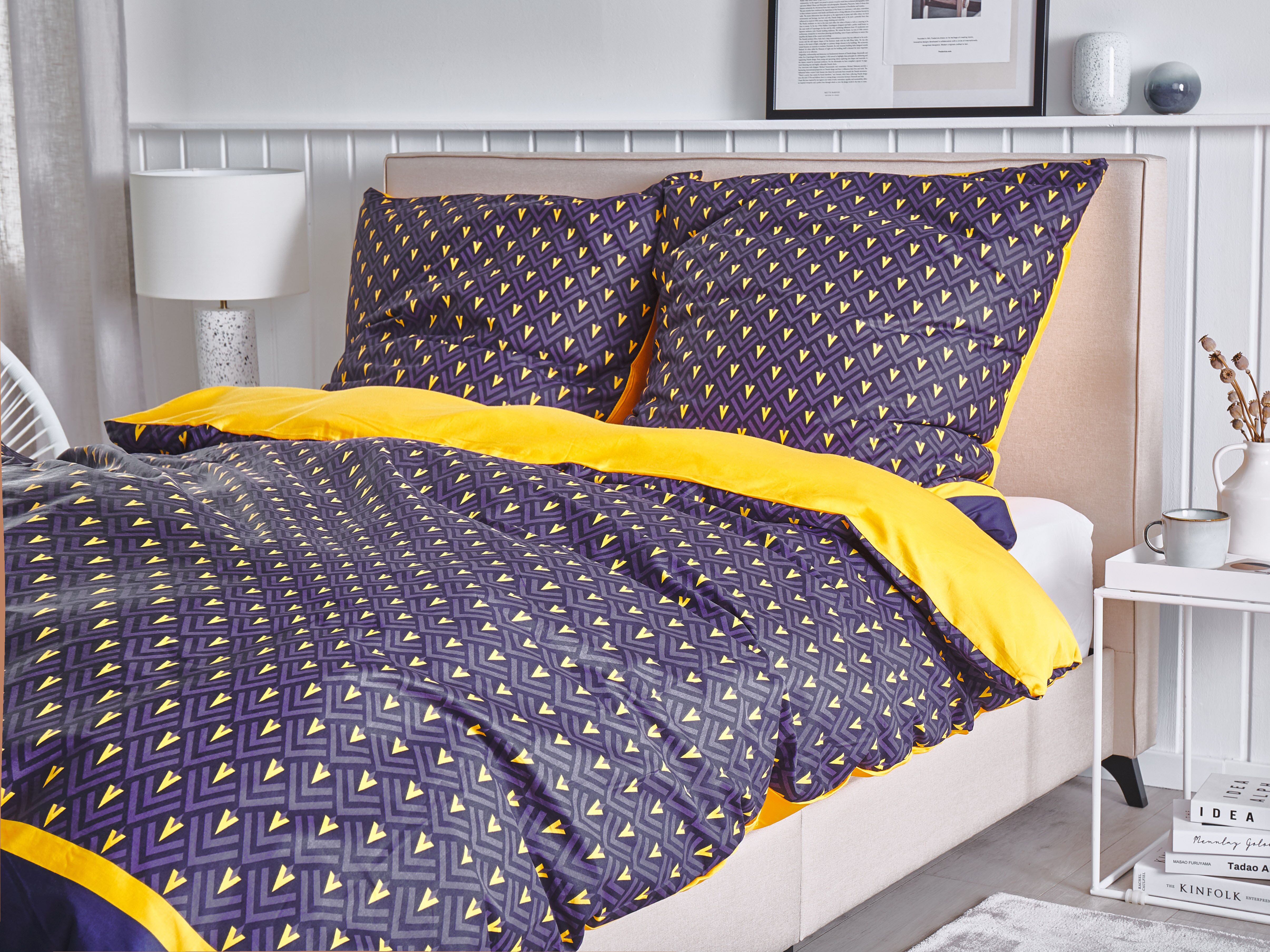 Duvet Cover Set WALLINGFORD Sateen Cotton 135 x 200 cm Blue