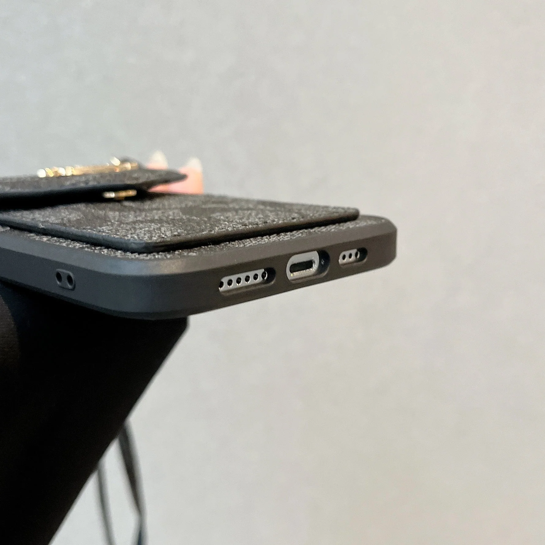 Coach iPhone Case With Card Holder And Strap Light Black -SJ240513 - Wholesale & Influencer