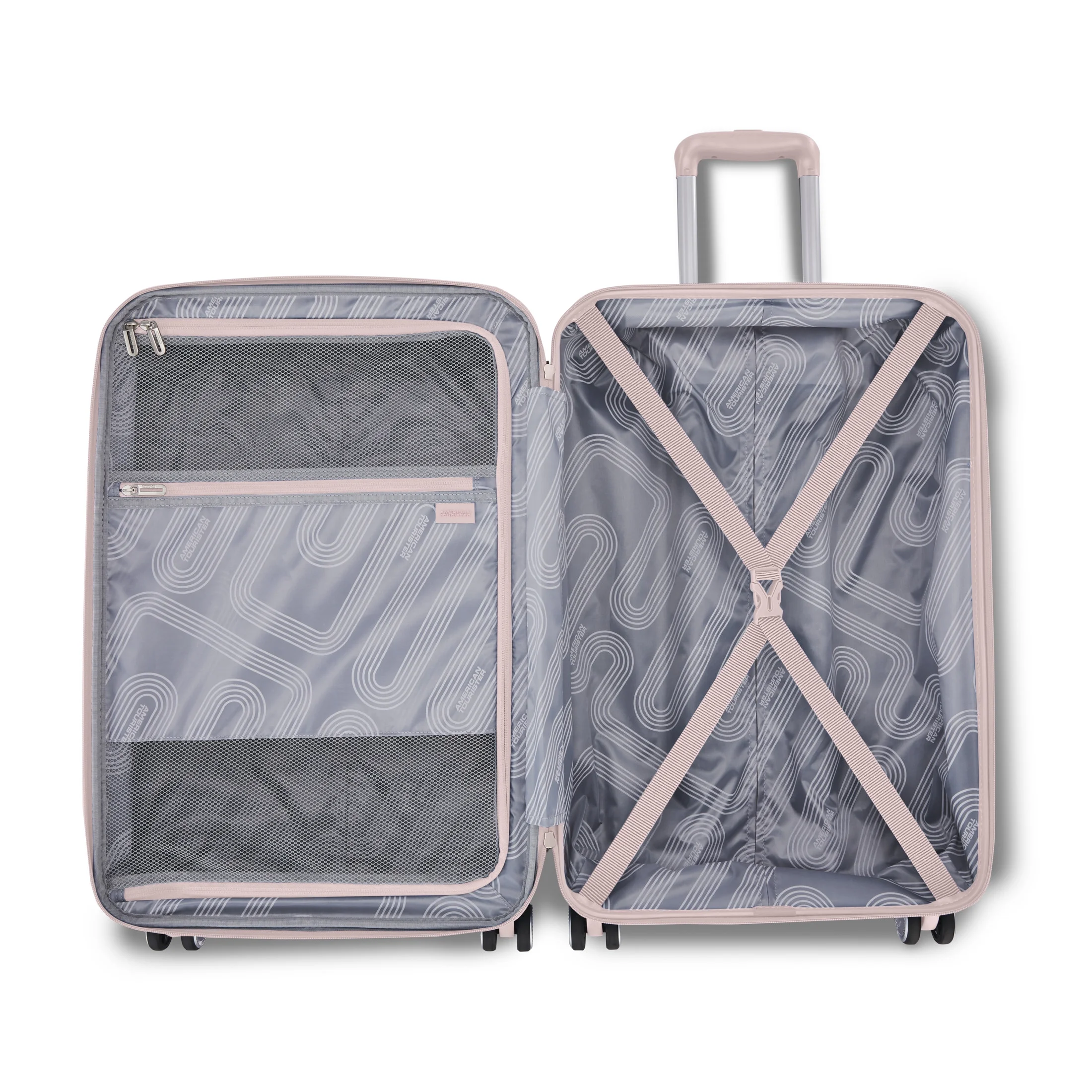 American Tourister Stratum 3.0 Large Hardside Checked Suitcase with Spinner Wheels - Pink Blush - Image 2