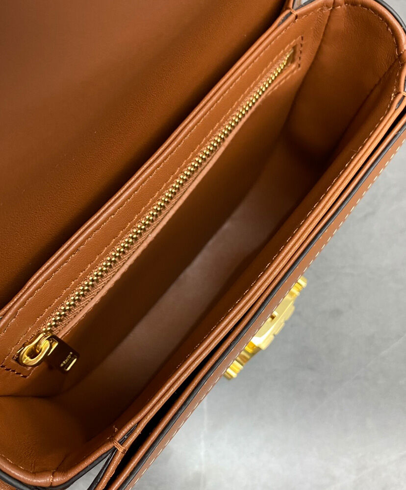 Celine Teen Besace Triomphe In Triomphe Canvas And Calfskin Coffee1:1High-quality replica