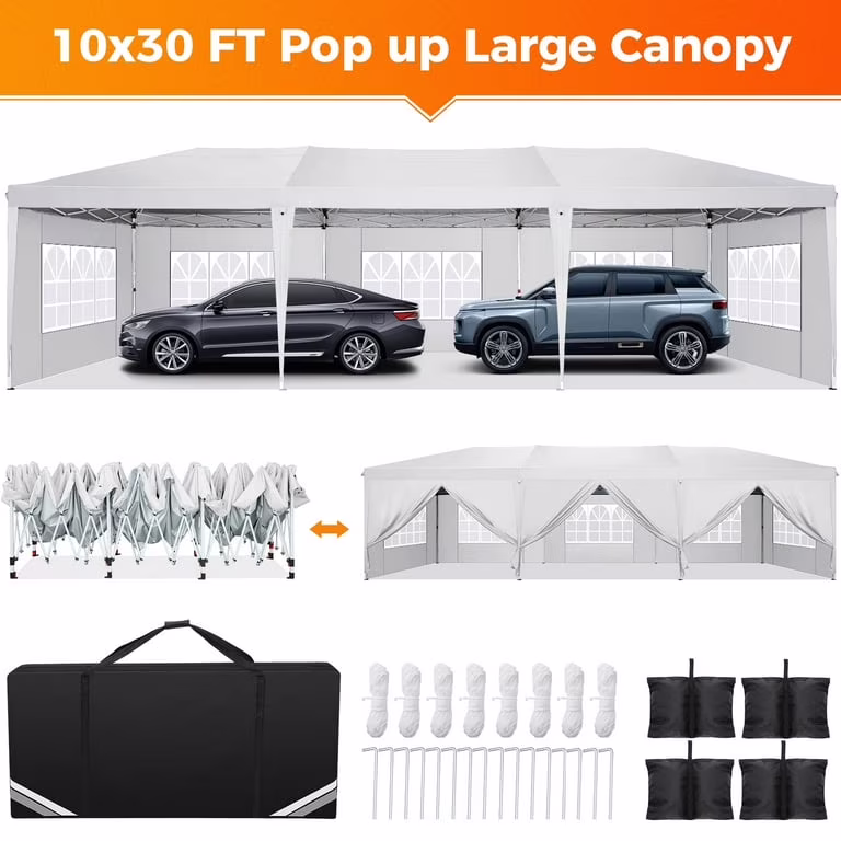 SANOPY 10'x10' EZ Pop Up Canopy Tent Outdoor Party Instant Shelter Portable Folding Beach Canopy with 4 Sandbag & Carrying Bag, Black - Image 16