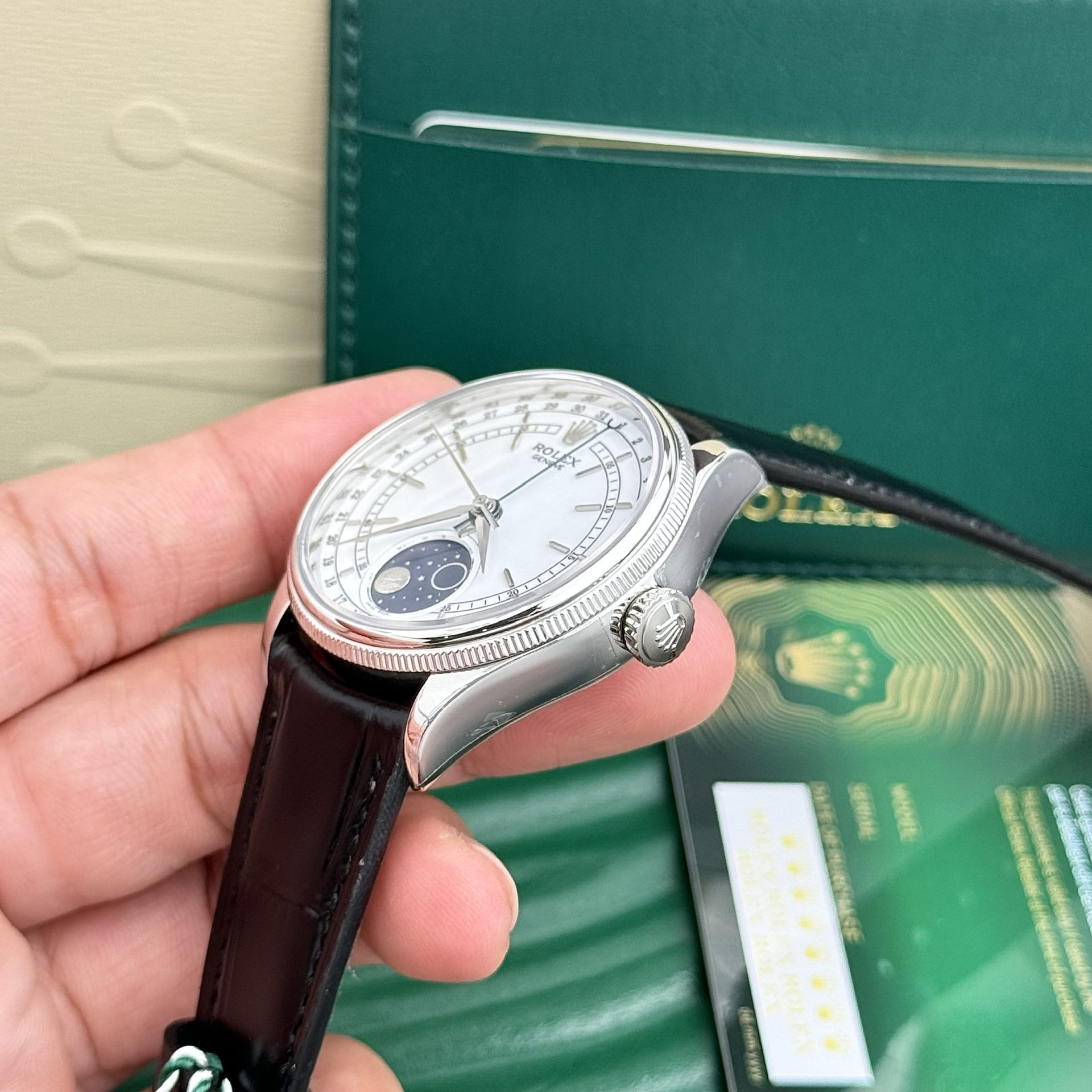 Rolex Replica Watch Cellini Moonphase Dial White 39mm - Top club