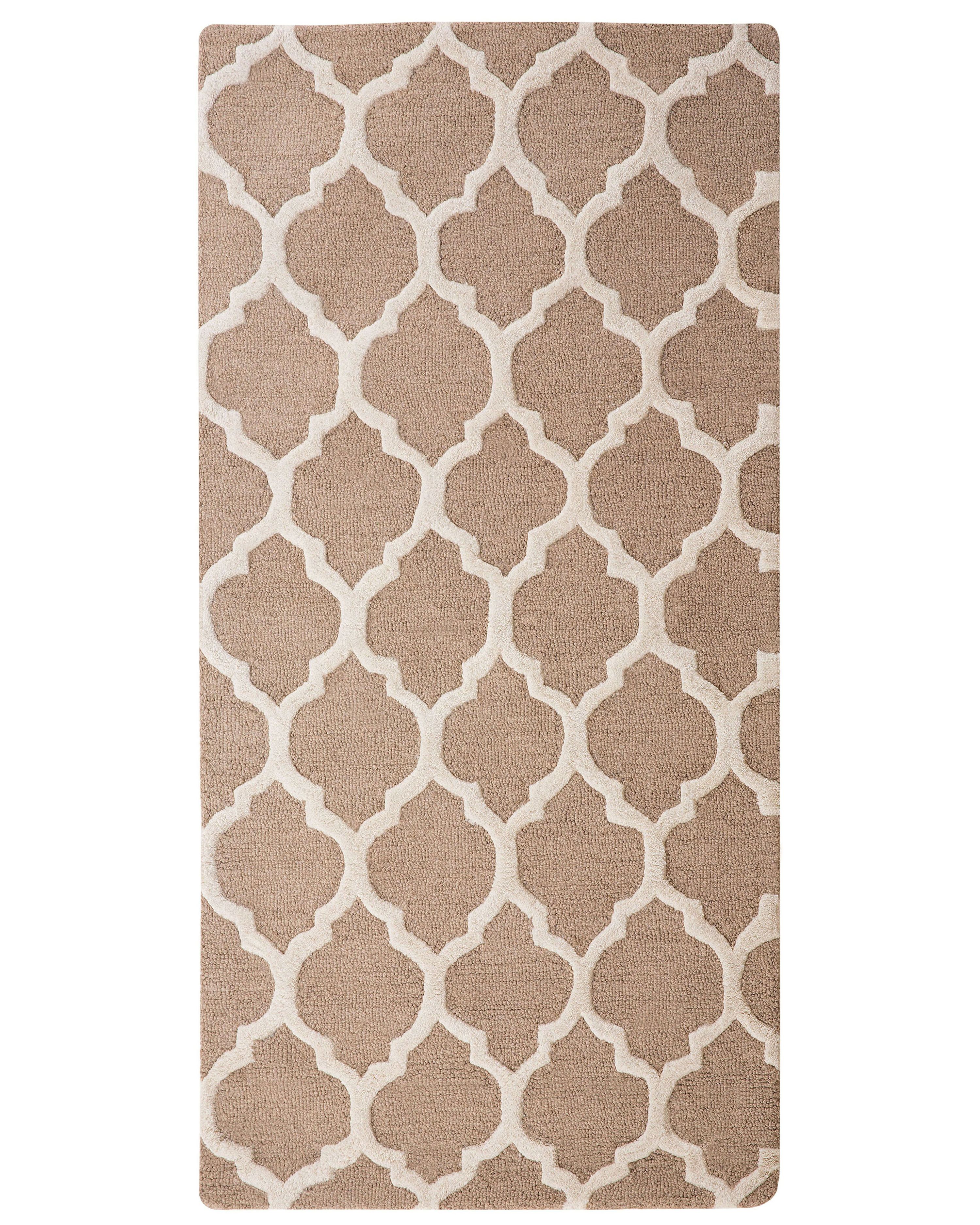 Rug ERBAA Beige 80 x 150 cm Wool