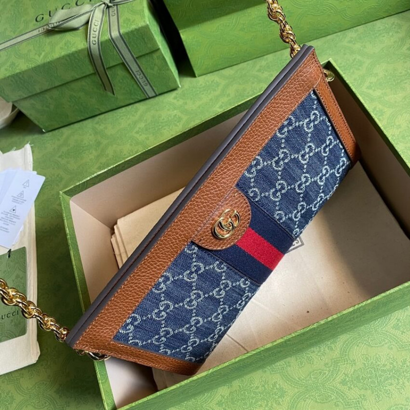 Replica Gucci Ophidia Gg Small Shoulder Bag 503877 In Blue Demin1:1High-quality replica