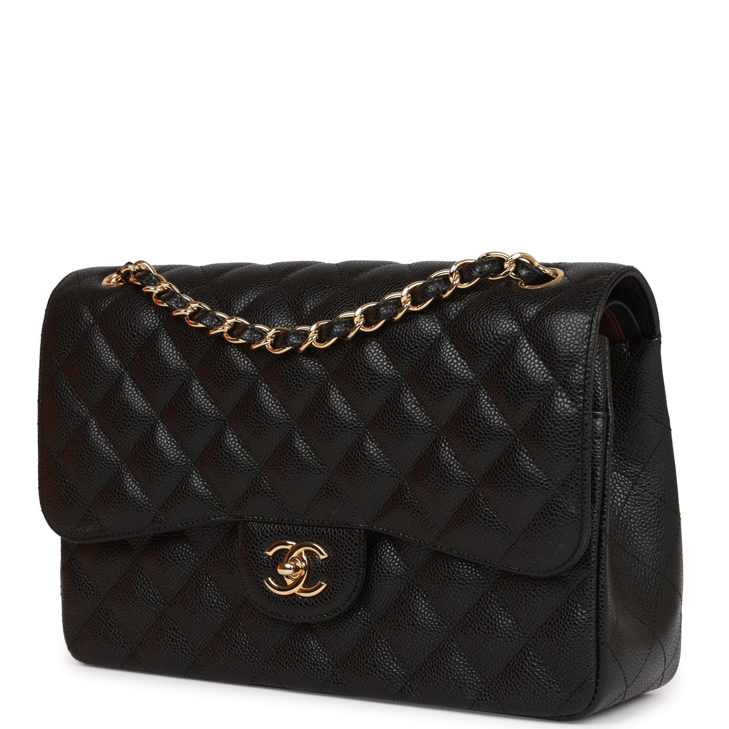 CHANEL Caviar Quilted Jumbo Double Flap Black 30CM(Replica)1:1High-quality replica