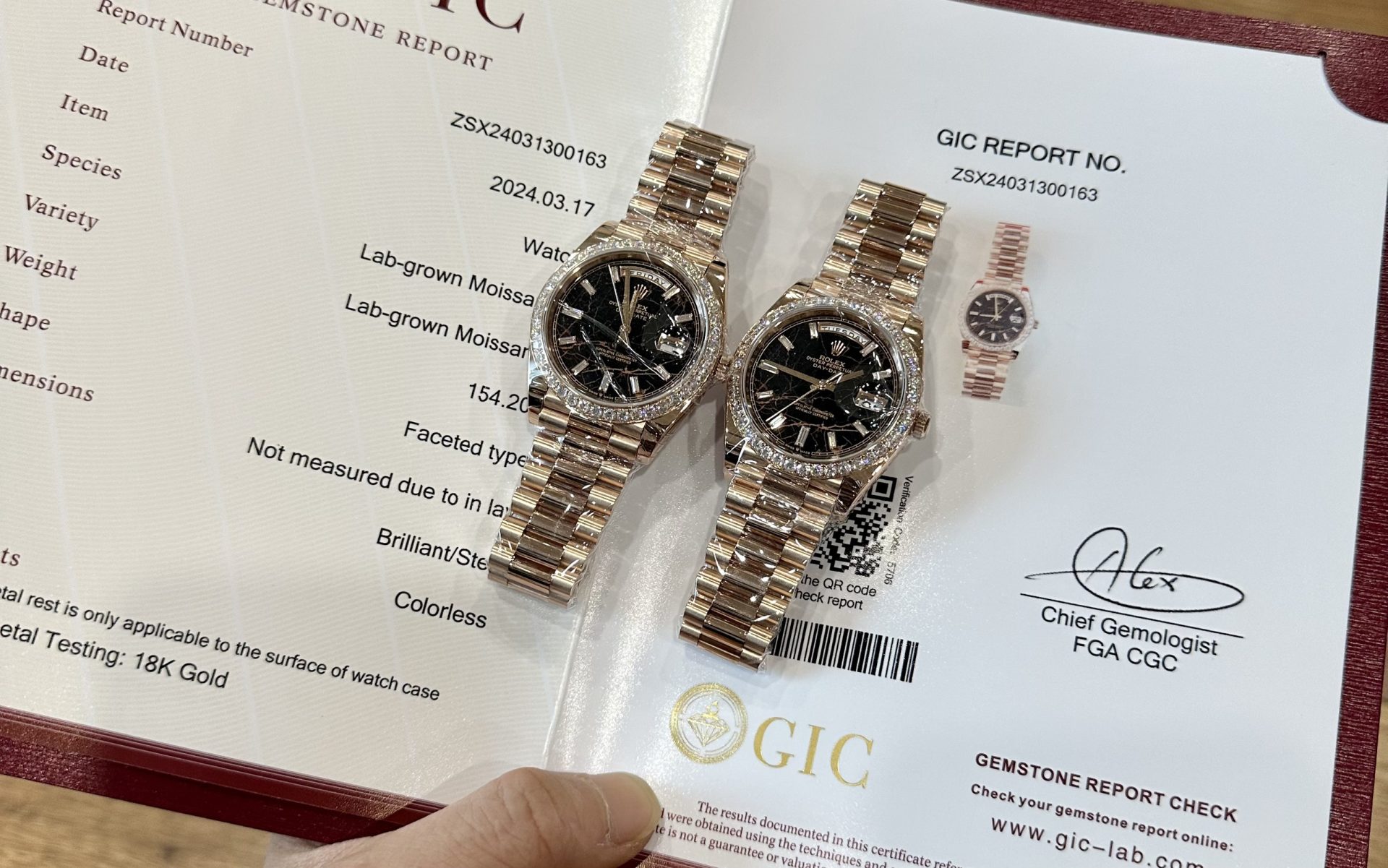Rolex Replica Watch Day-Date Gold Wrapped Moissanite Diamonds Eisenkiesel Dial GS Factory 40mm - Elite Watch Atelier