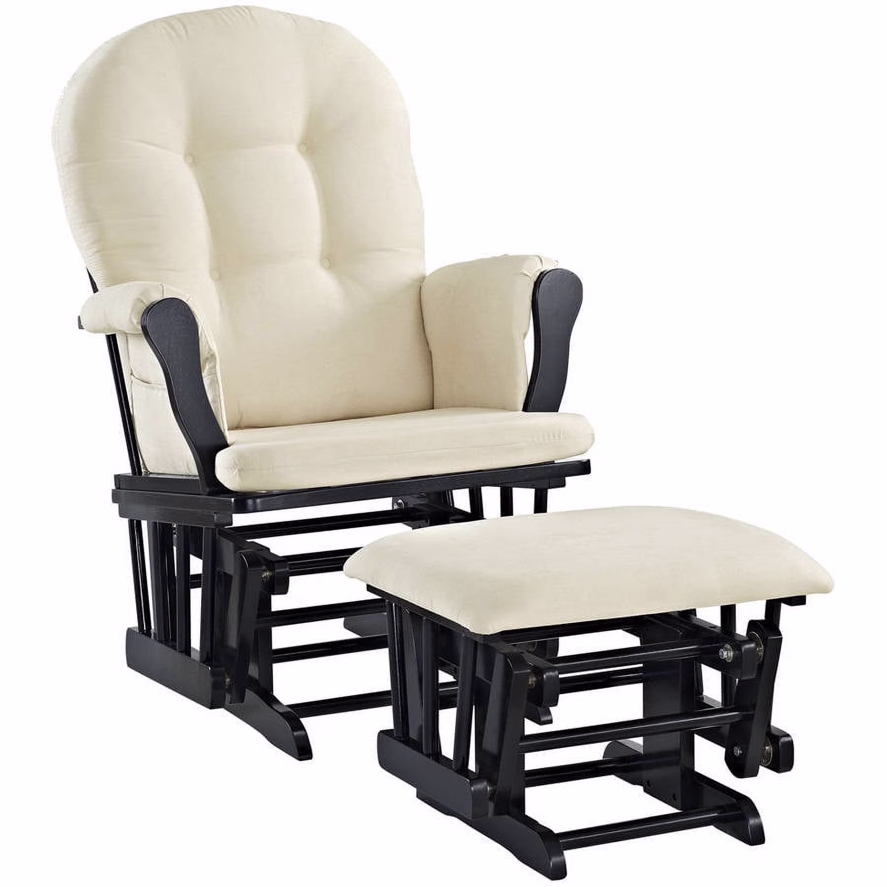 Angel Line Windsor Glider and Ottoman, Natural Finish with Gray Cushions - Image 25