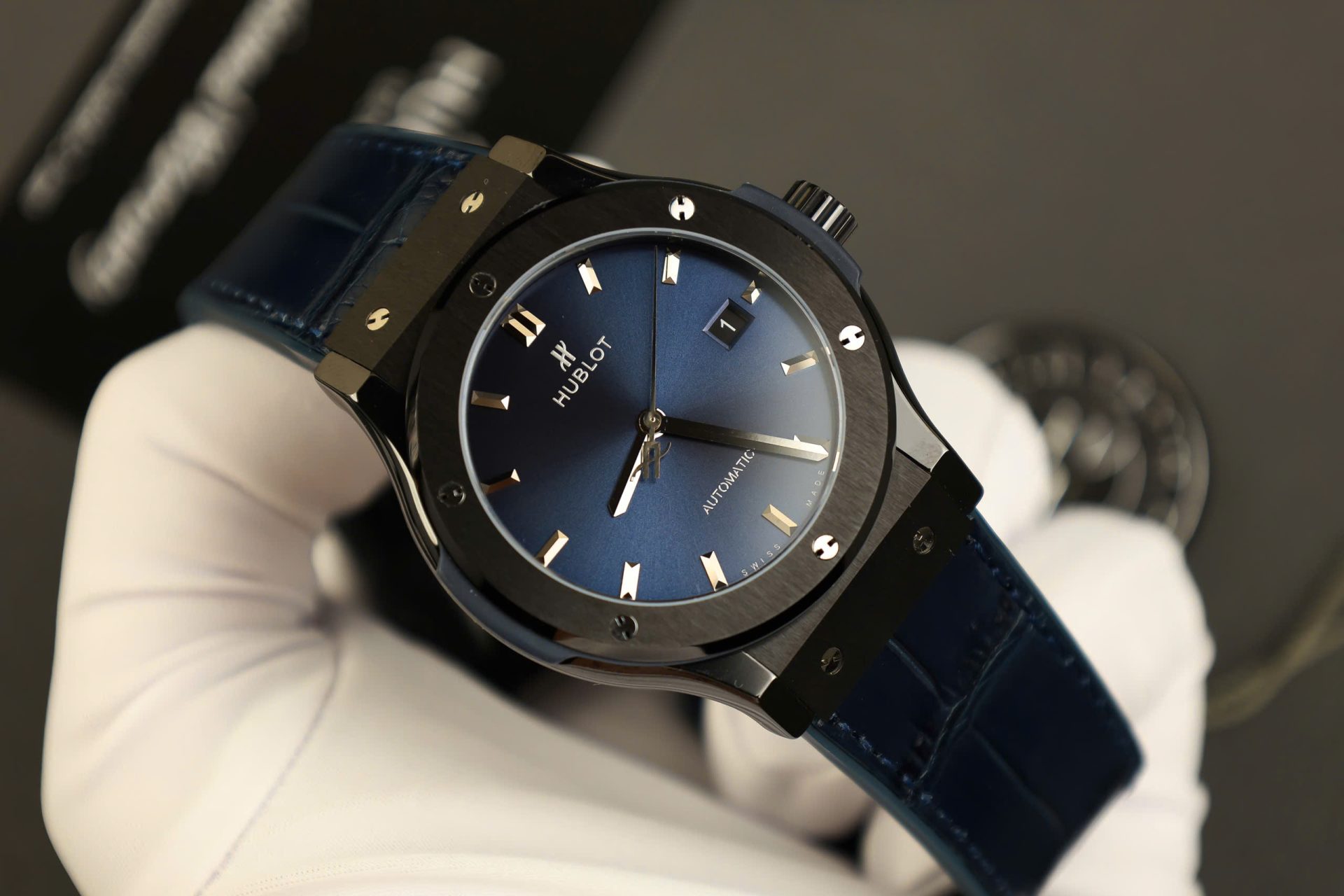 Hublot Classic Fusion Ceramic Best Replica 11 Watch Blue Rubber Strap 42mm - Top club