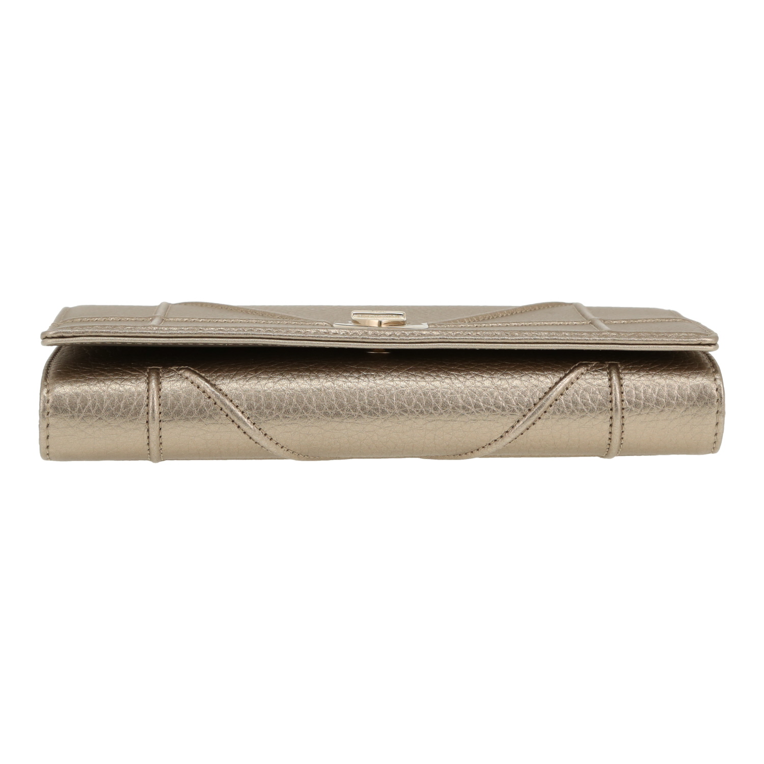 Dior Diorama Wallet on Chain shoulder bag in gold grained leather1:1High-quality replica